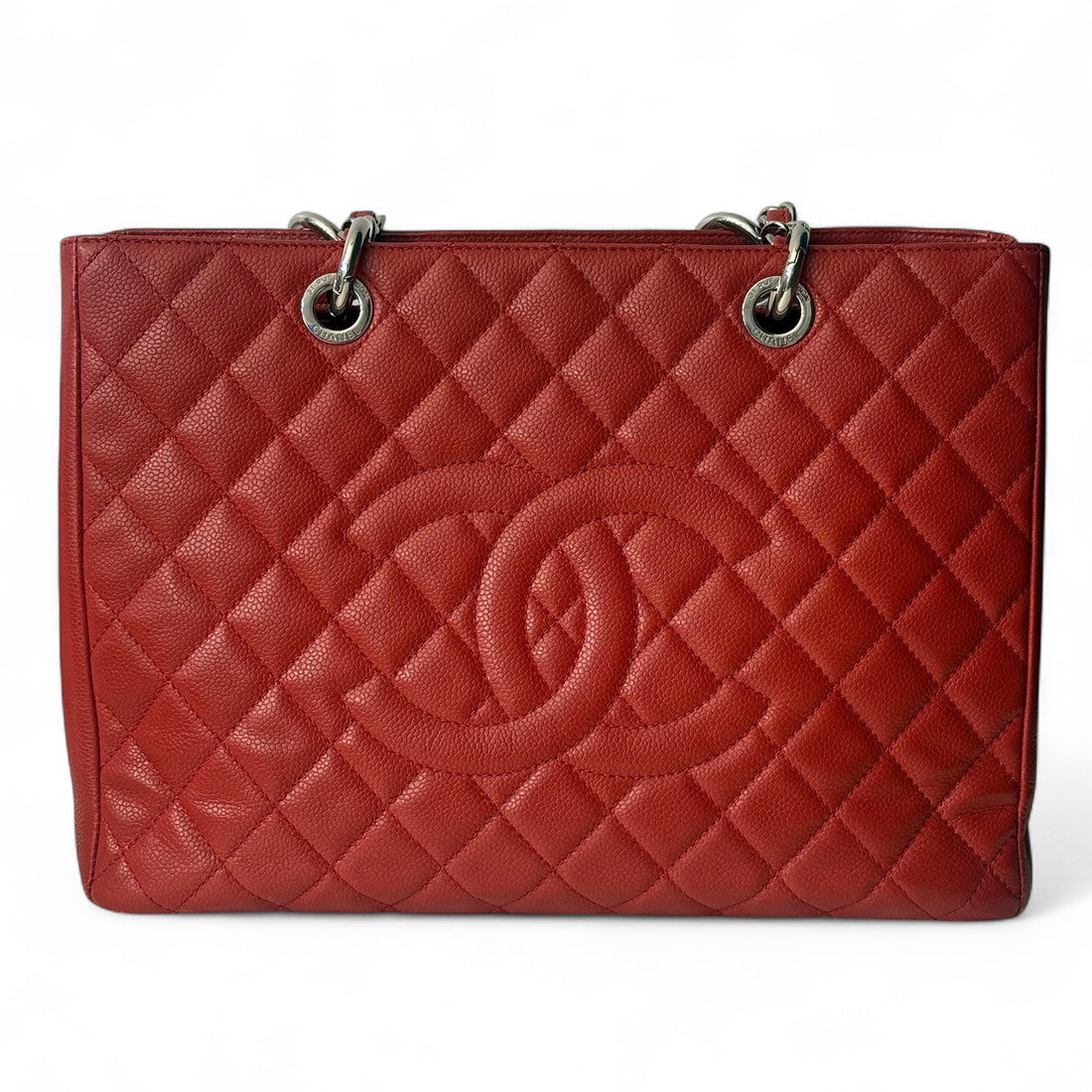 Chanel - Red caviar leather tote bag