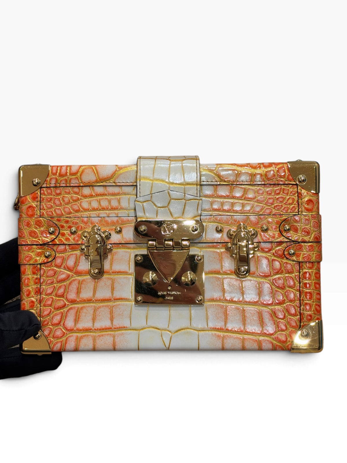 Louis Vuitton - Sac mini malle Trunk alligator