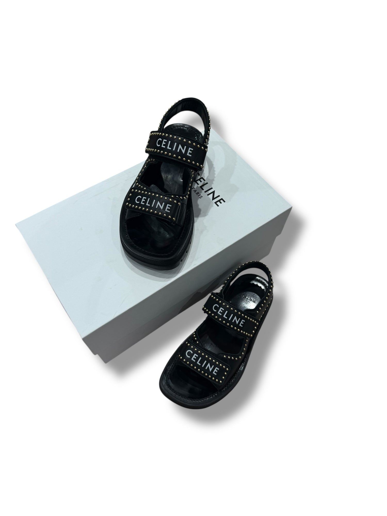 Celine - Sandales Léo noir et clous T36