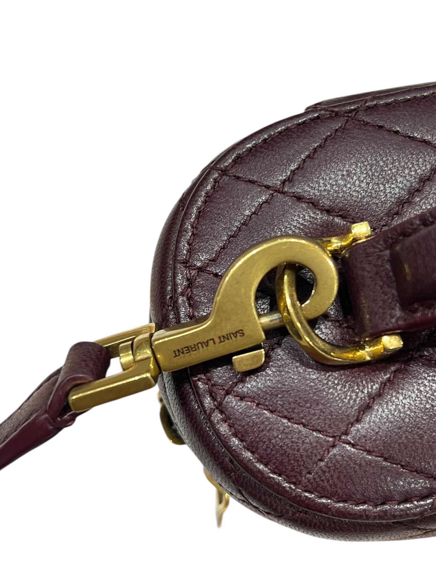 Saint Laurent - Borsa vanity Gaby in pelle bordeaux
