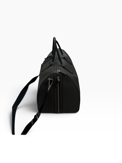 Prada - Sac de voyage 50 Gris marbre en cuir saffiano