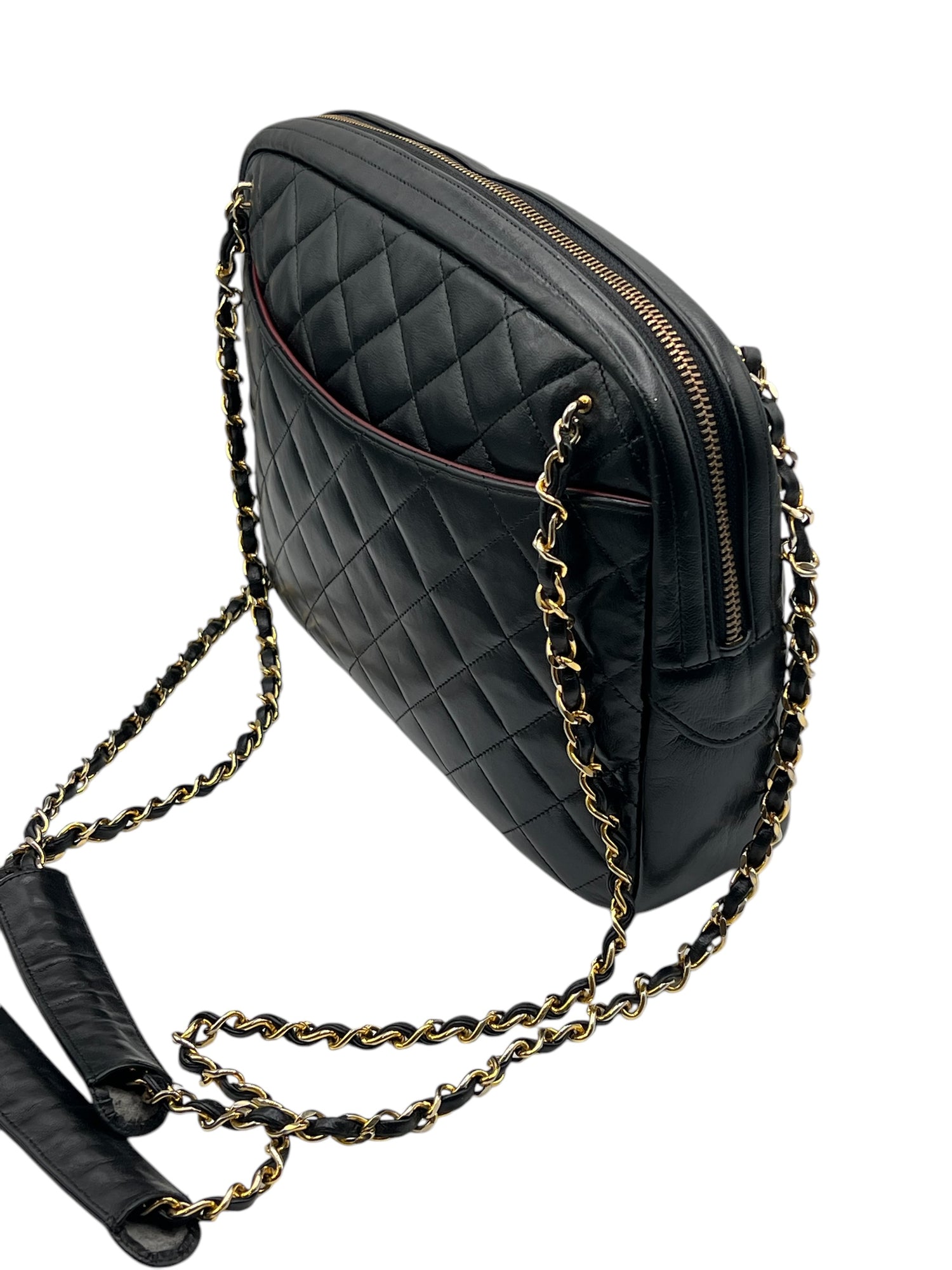 Chanel - sac caméra cuir noir vintage
