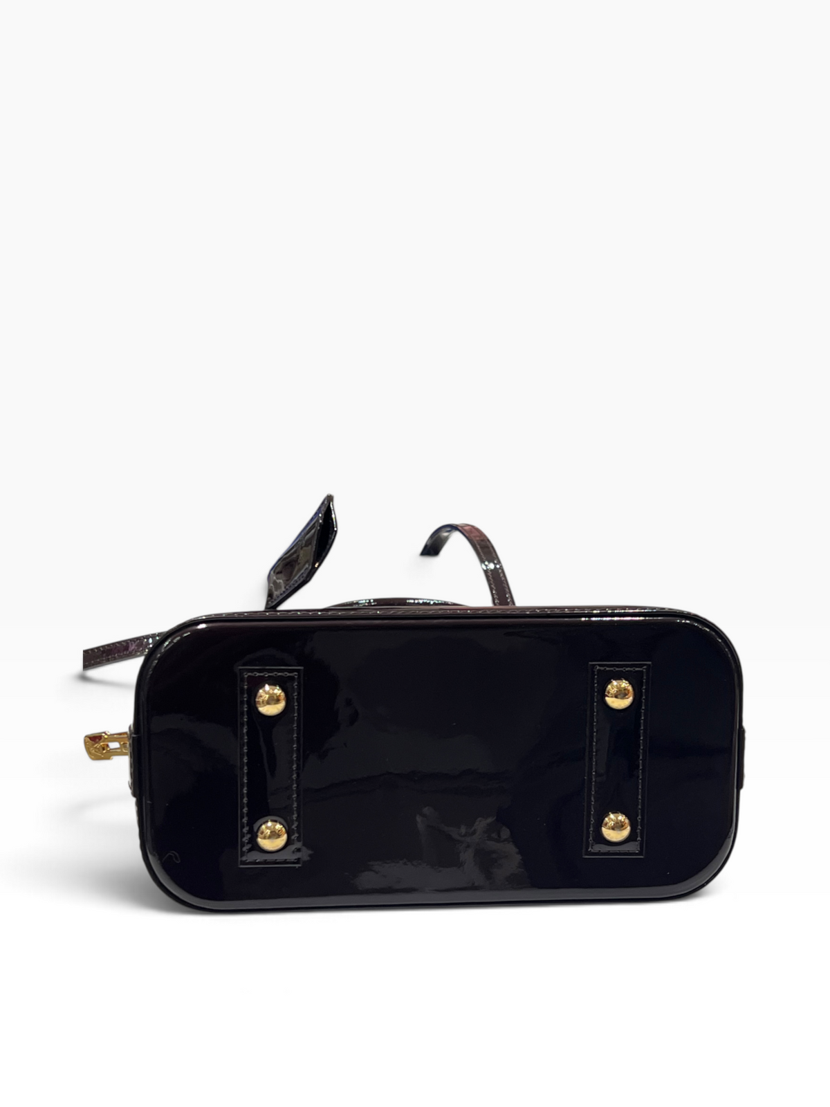 Louis Vuitton - sac bb Alma cuir vernis amarante