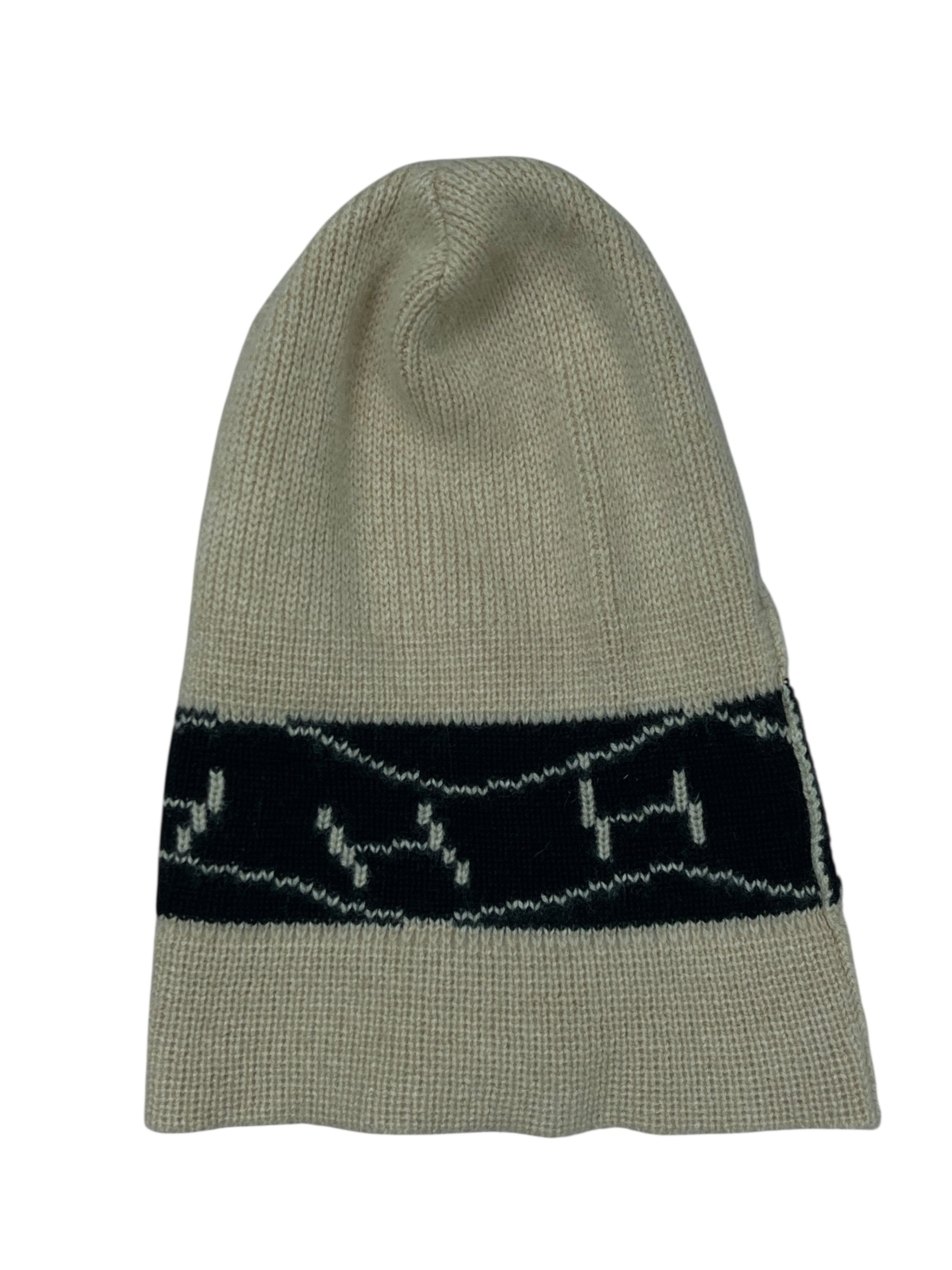 Hermes - Berretto in cashmere beige/nero