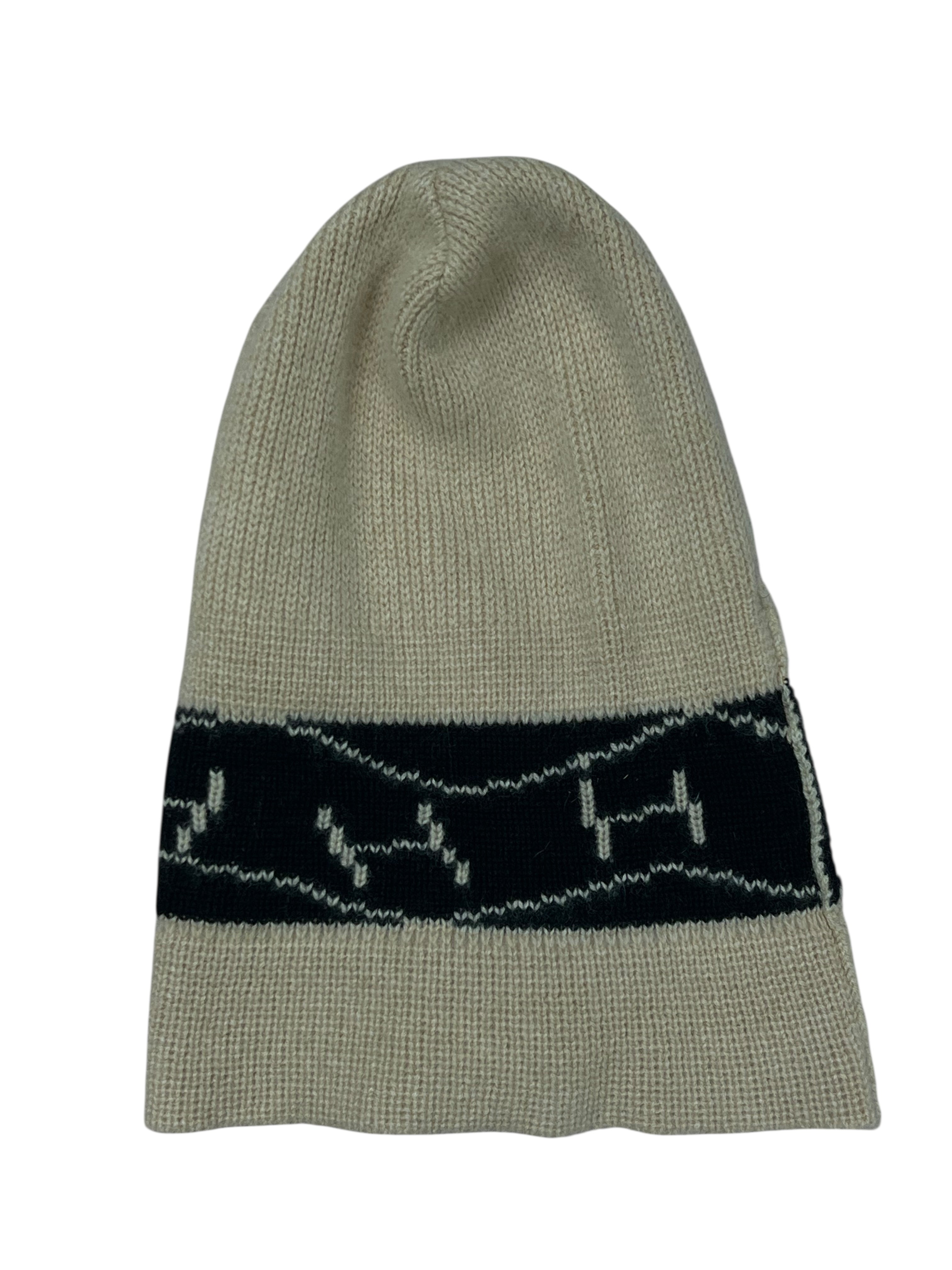 Hermes - bonnet cachemire beige/noir