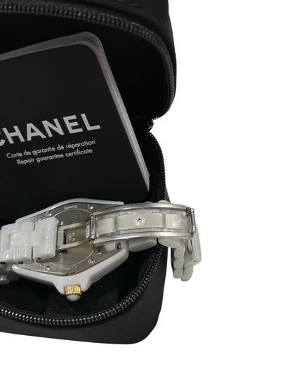 Chanel - J12 33mm index diamants et lunette or jaune