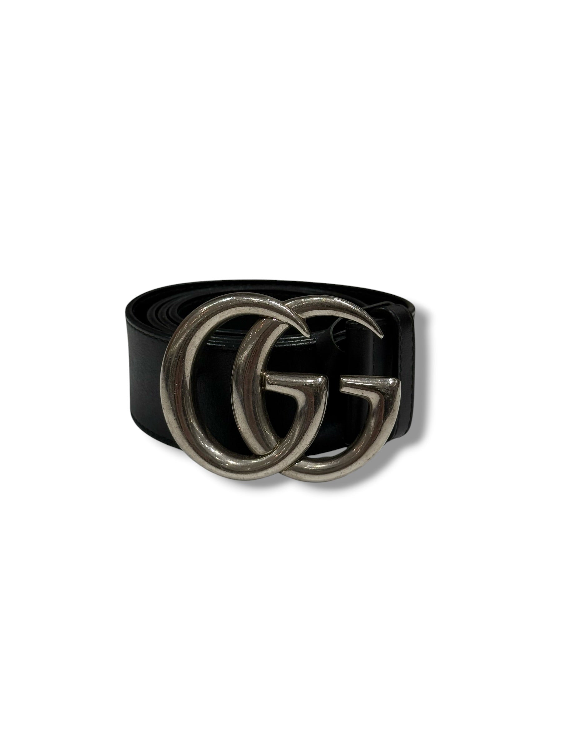 グッチ - GG シルバー＆ブラック ベルト サイズ85