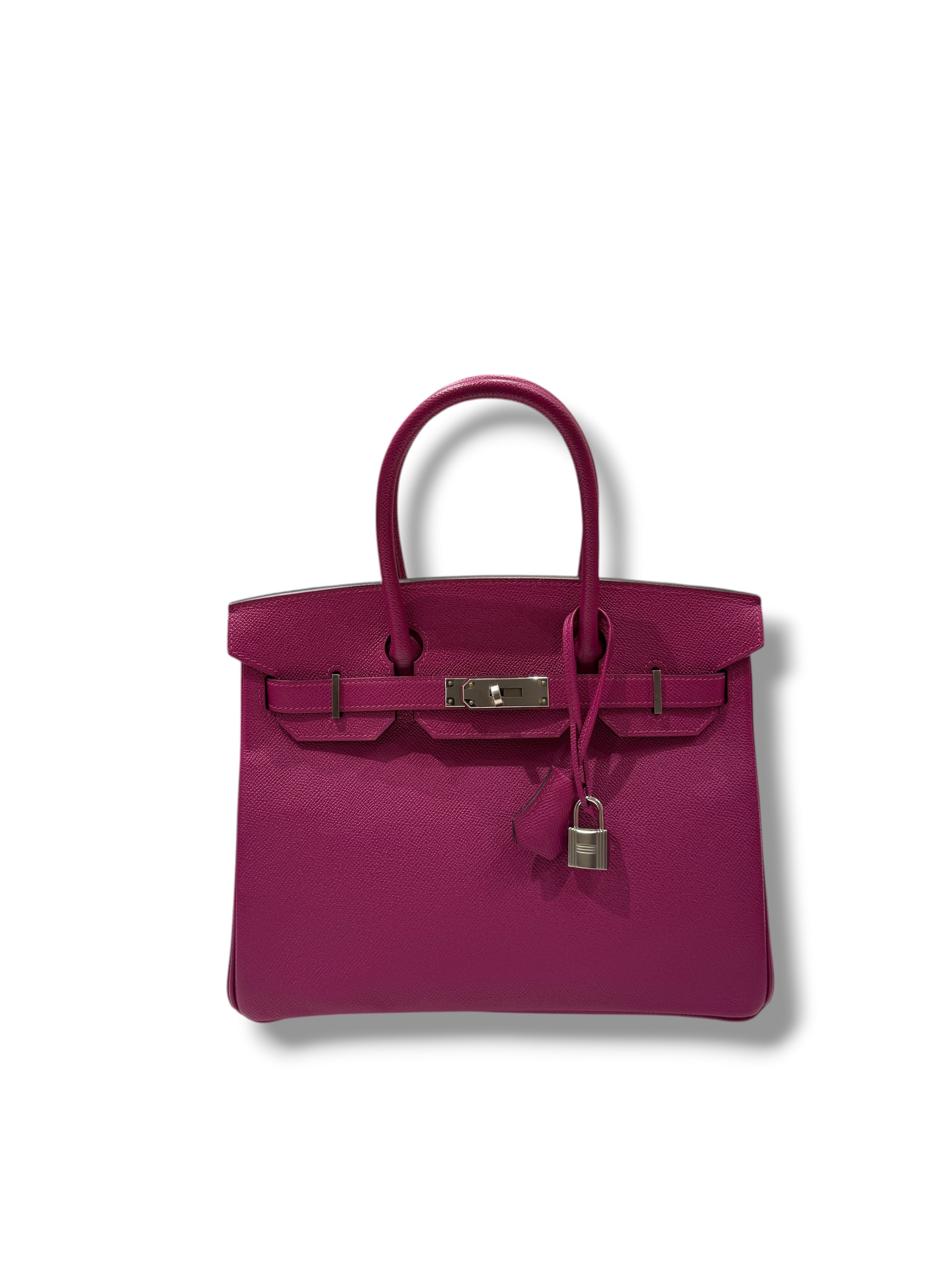Hermès - Sac Birkin 30 Epsom Rose Pourpre PHW