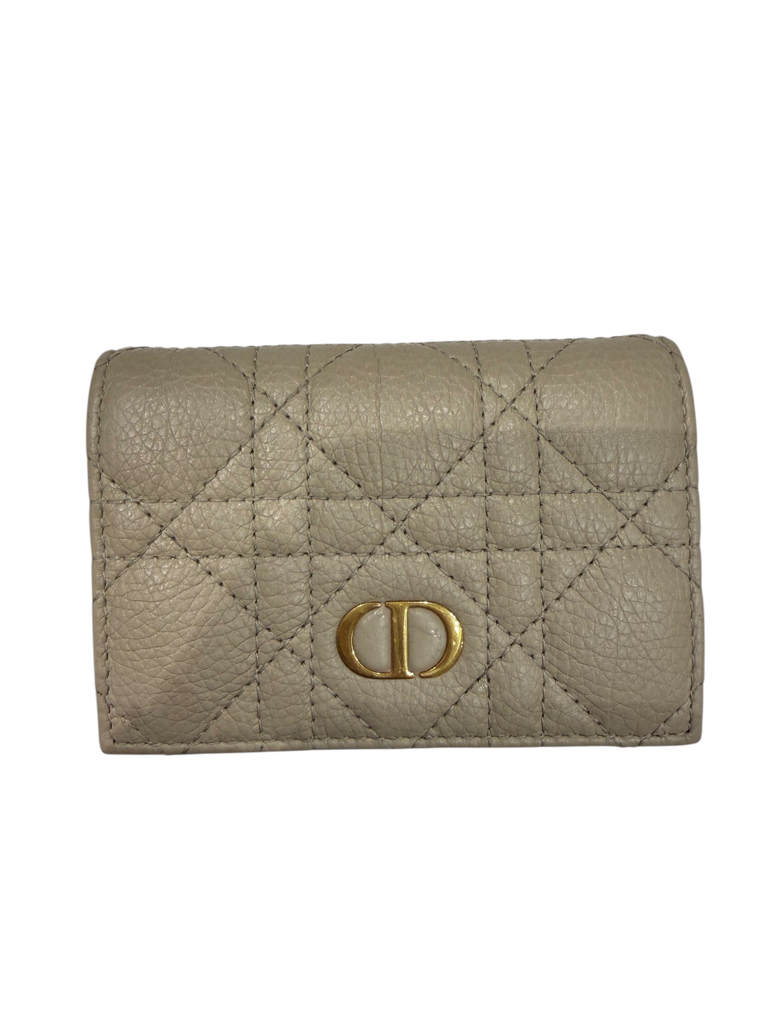 Christian Dior - Porte monnaie cannage beige