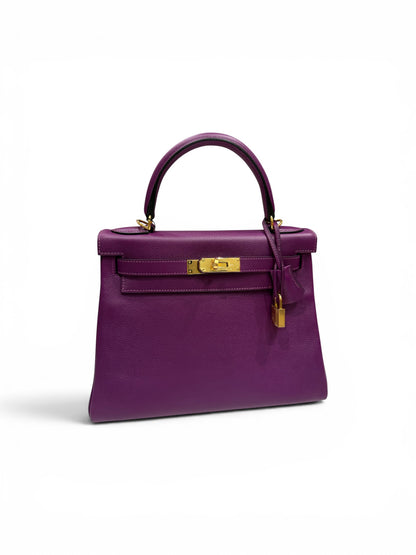Hermès - Sac Kelly II 28 Evercolor retourné Anémone