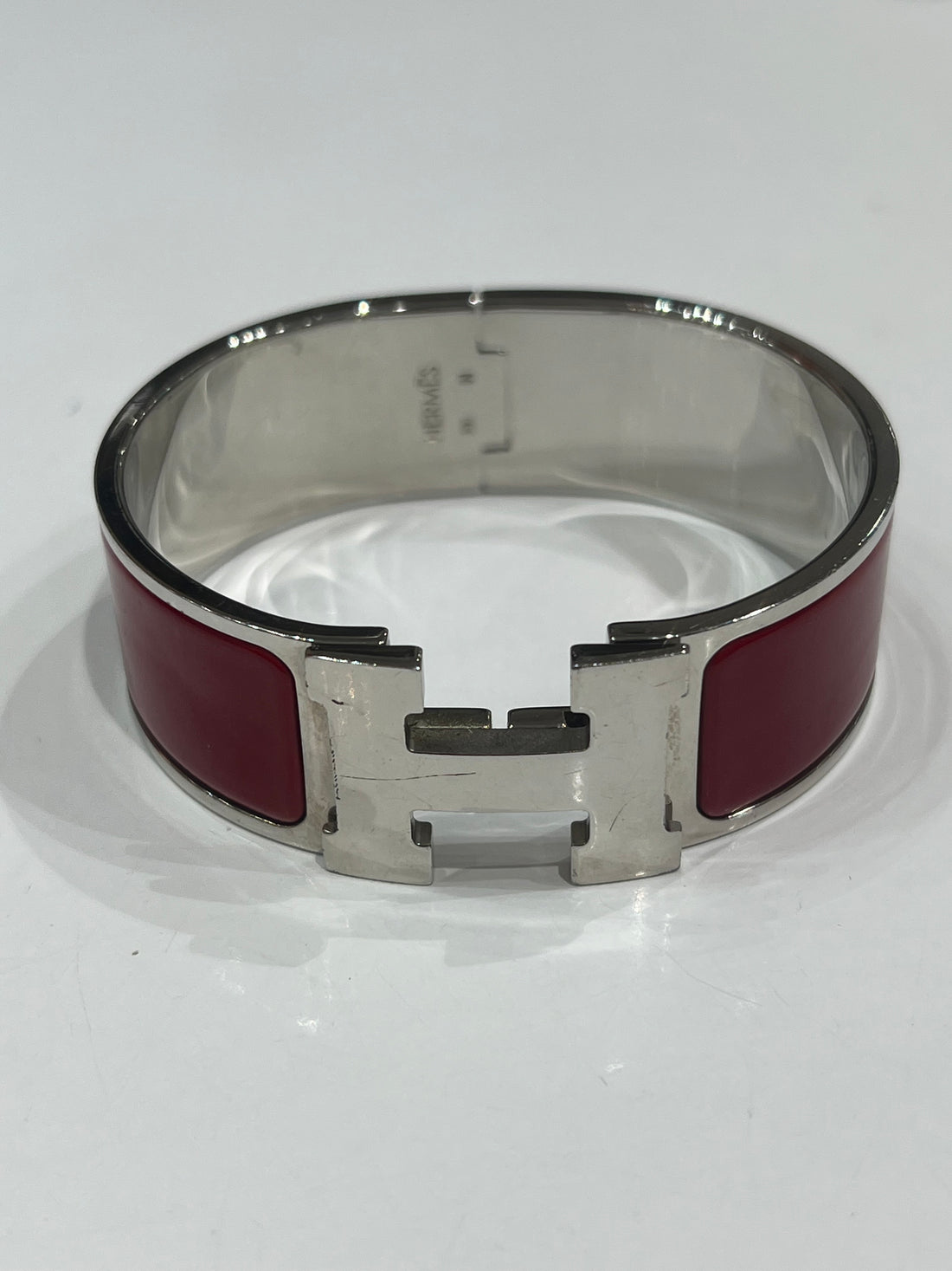 Hermès - bracelet clic clac bordeaux  H palladium