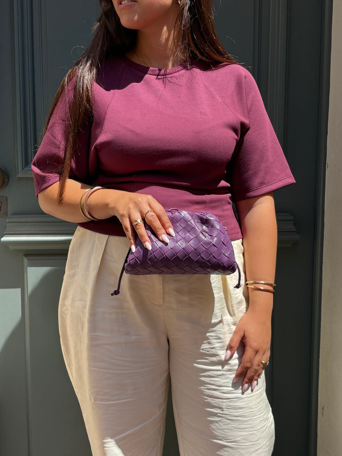 Bottega Veneta – Mini-Pouch-Tasche in Violett