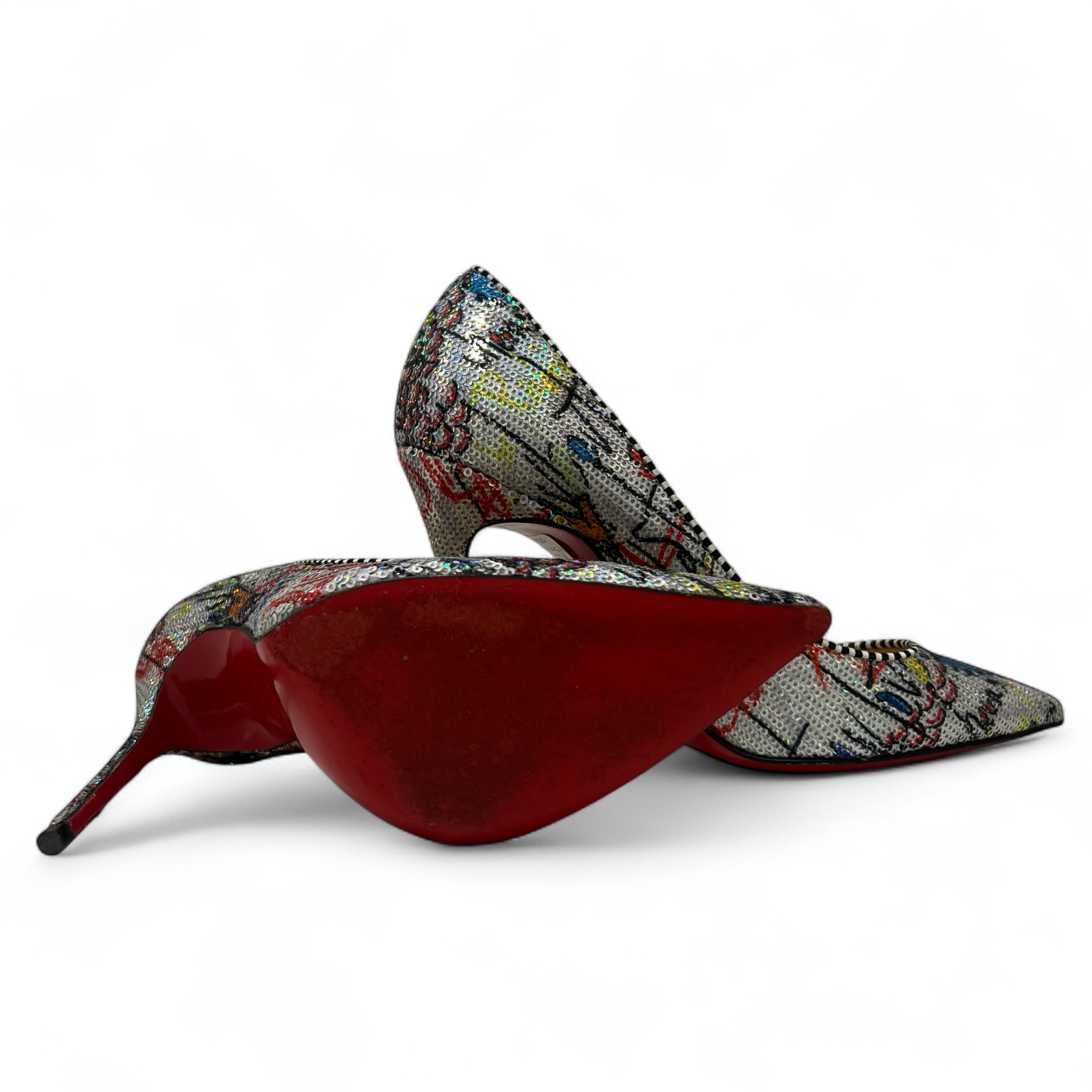 Louboutin - Décolleté Loubitag con paillettes