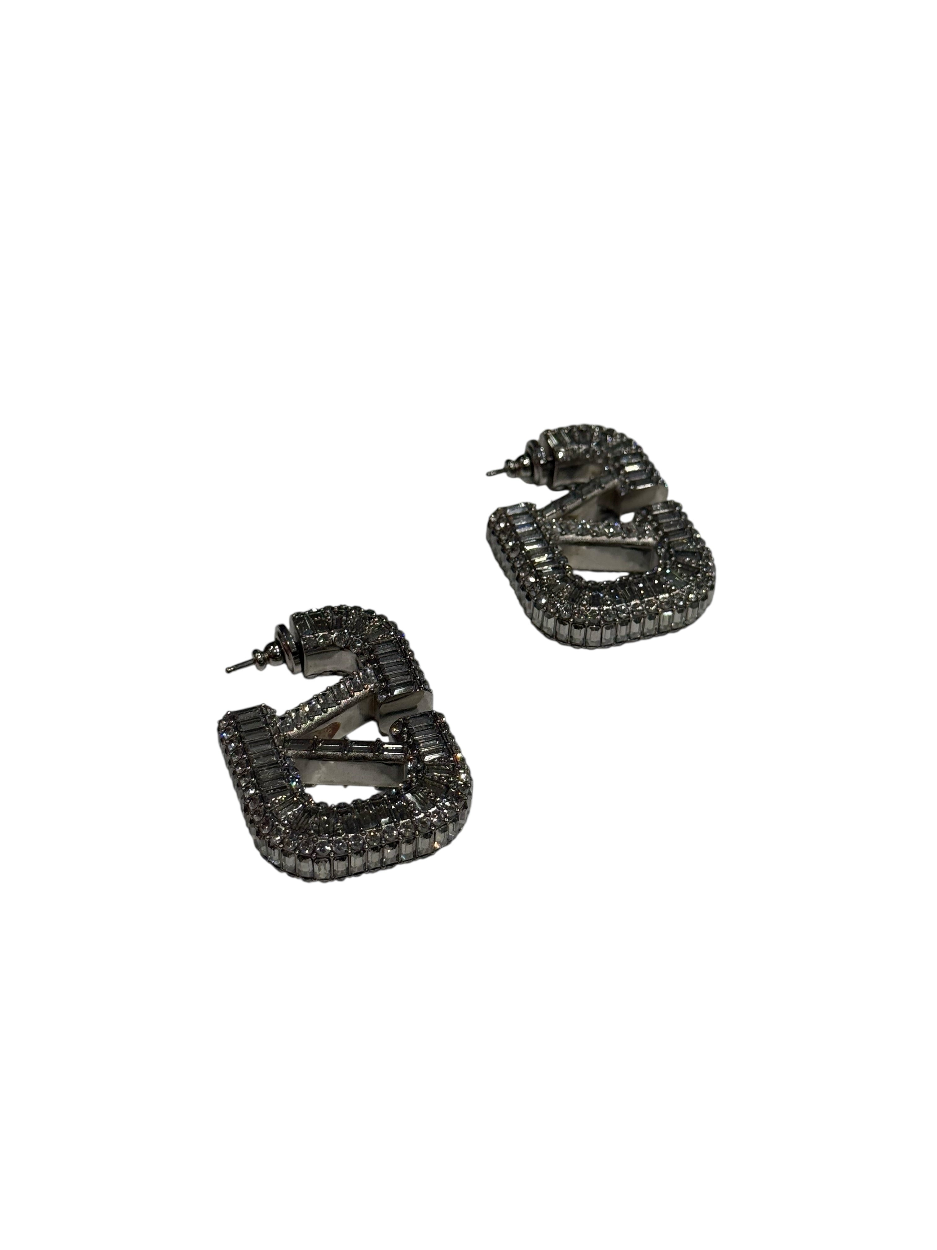 Valentino - Boucles d’oreille Vlogo Signature Strass | Les Folies d’Eugénie