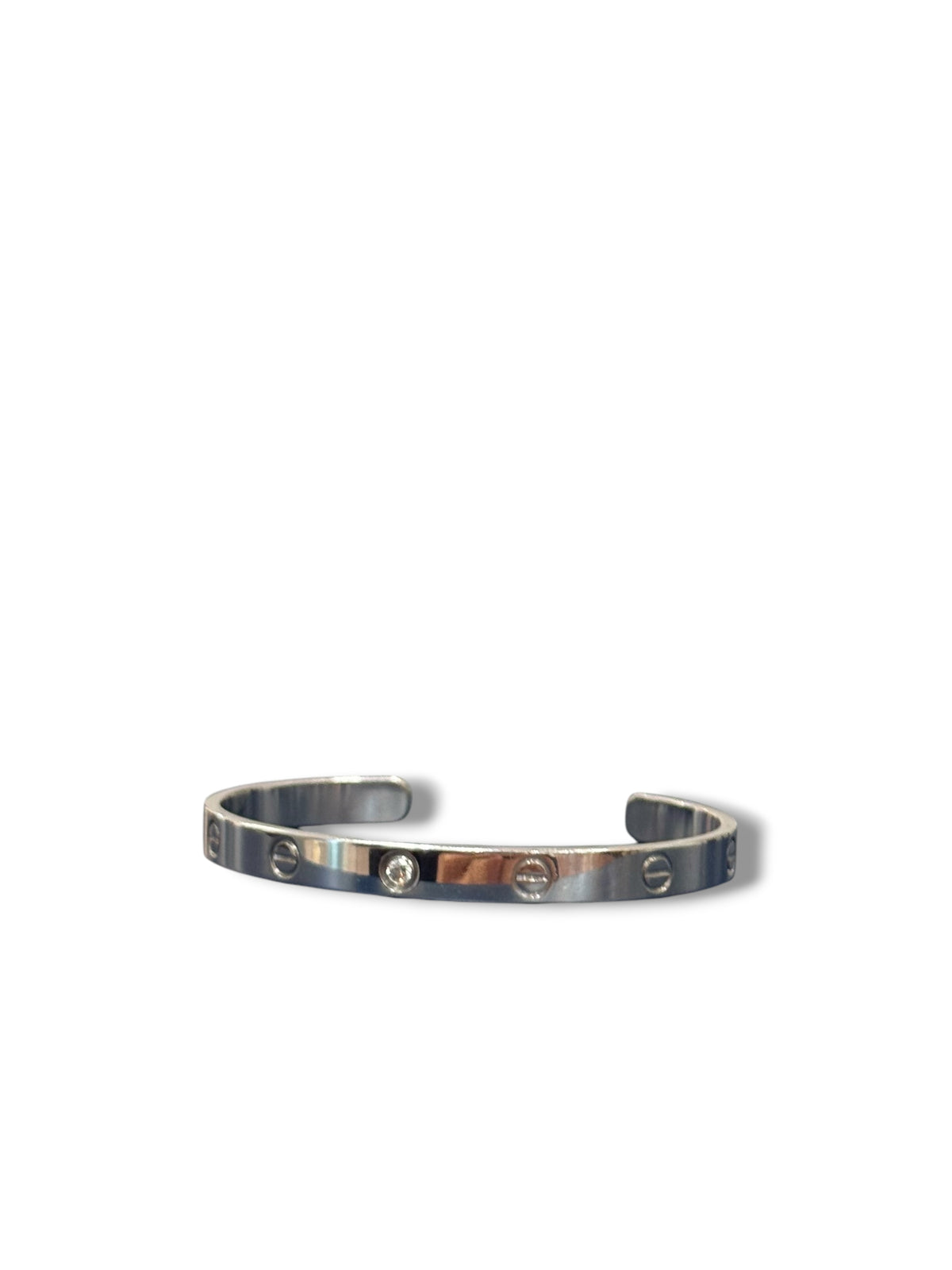 Cartier – Love Halb-Armreif mit 1 Diamanten, Weißgold, Gr. 18