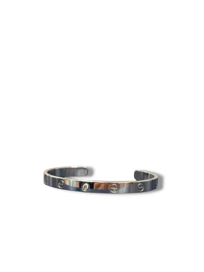 Cartier - Bracelet Love demi jonc 1 Diamant Or gris T18