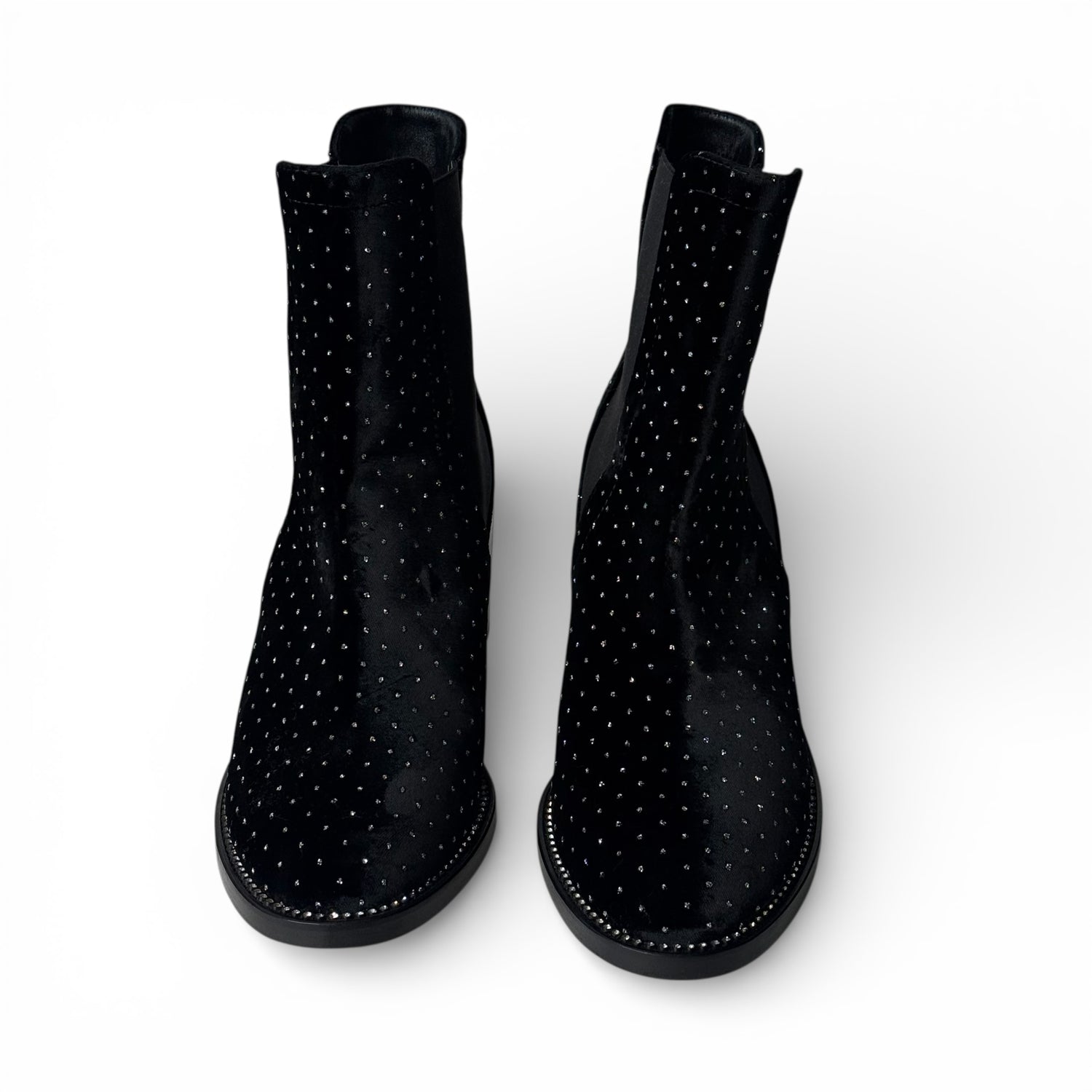 Jimmy Choo - Bottines en velours à paillettes T.38,5