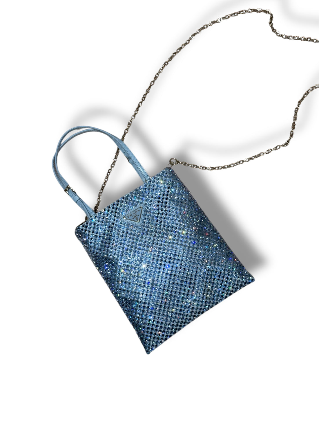 Prada - Sac strass bleu PM