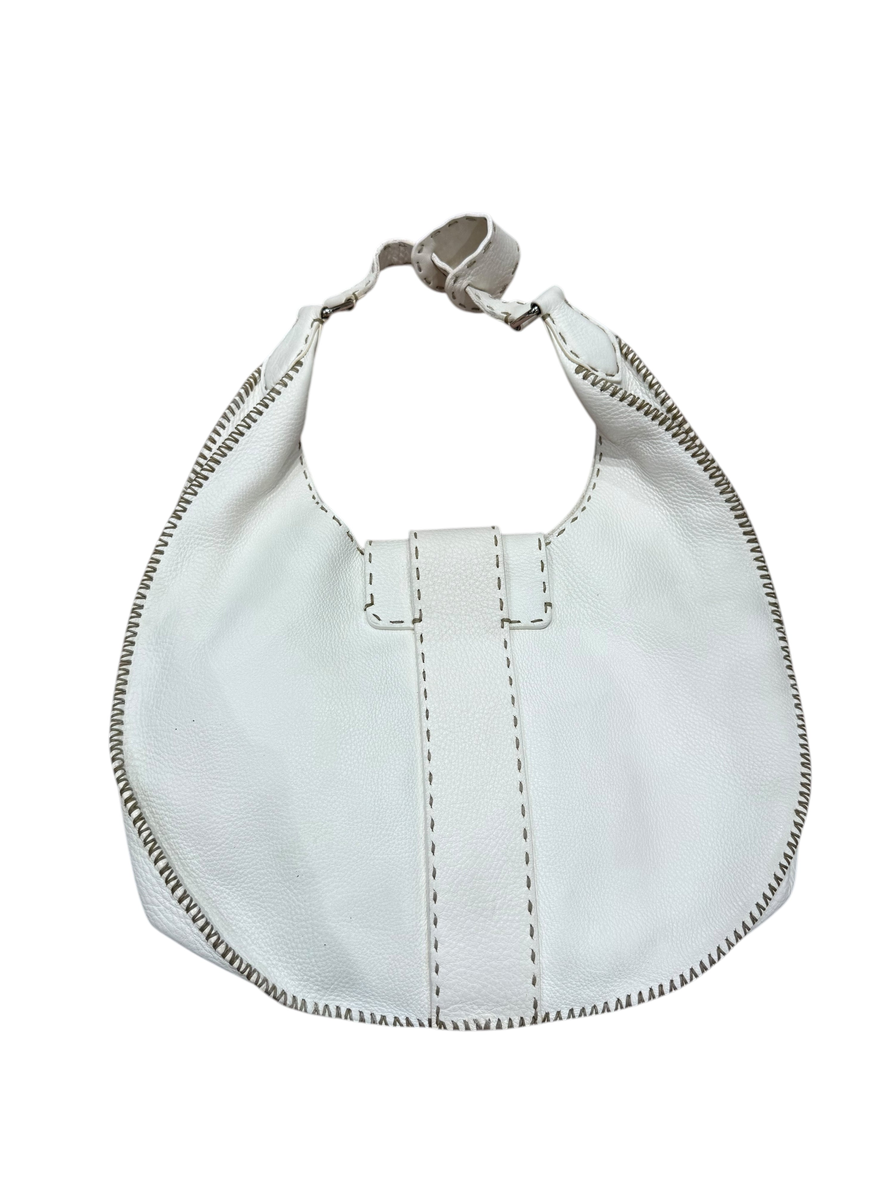 FENDI - Sac hobo selleria en cuir blanc