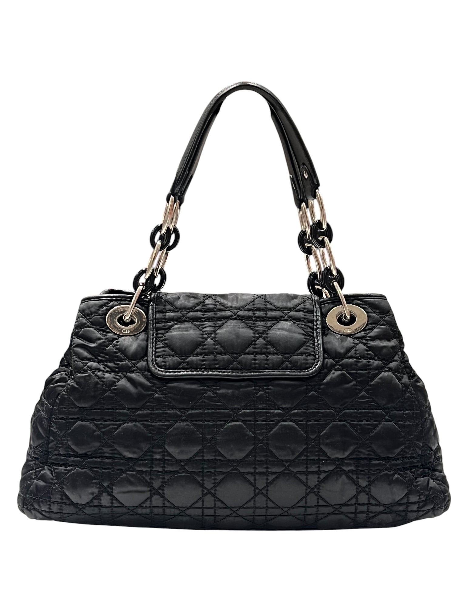 Dior - sac cabas vintage coton et cuir cannage