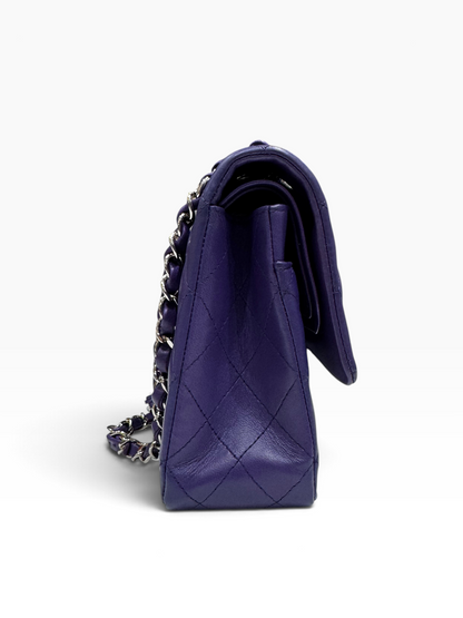 Chanel - Sac Timeless Medium Double flag matelassé violet