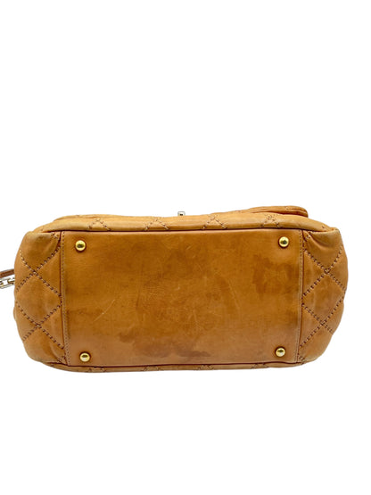 Chanel - sac accordéon cuir naturel