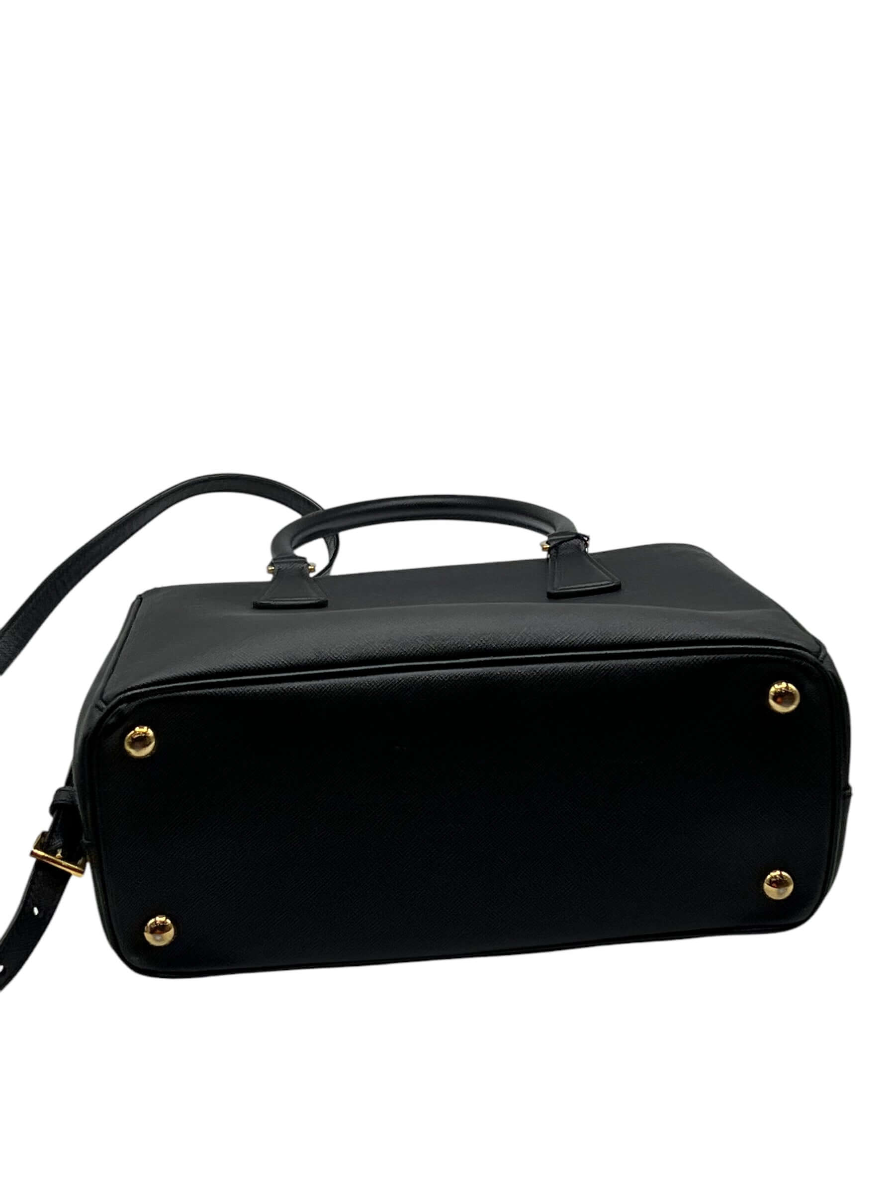 Prada- sac galleria MM cuir saffiano noir