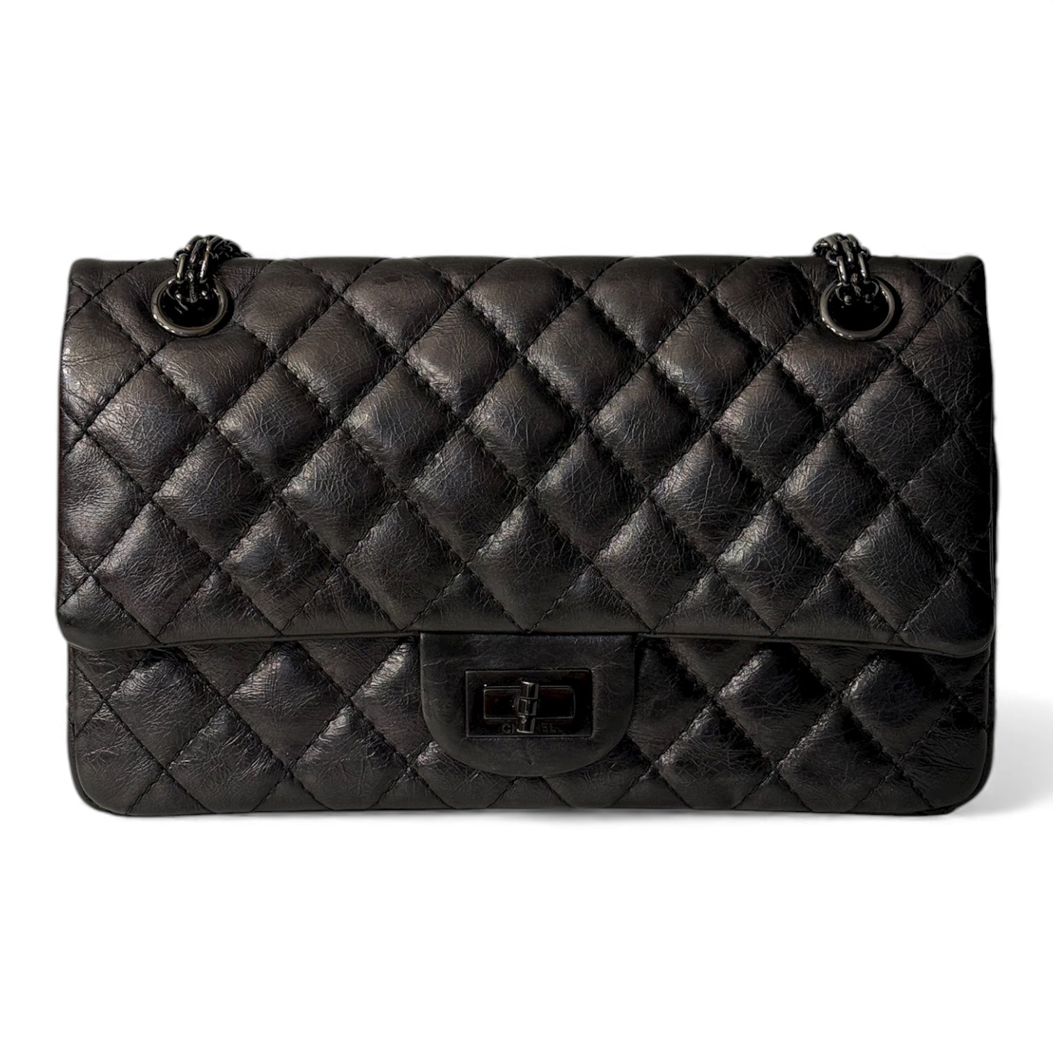 Chanel - Borsa 2.55 full black 25 cm