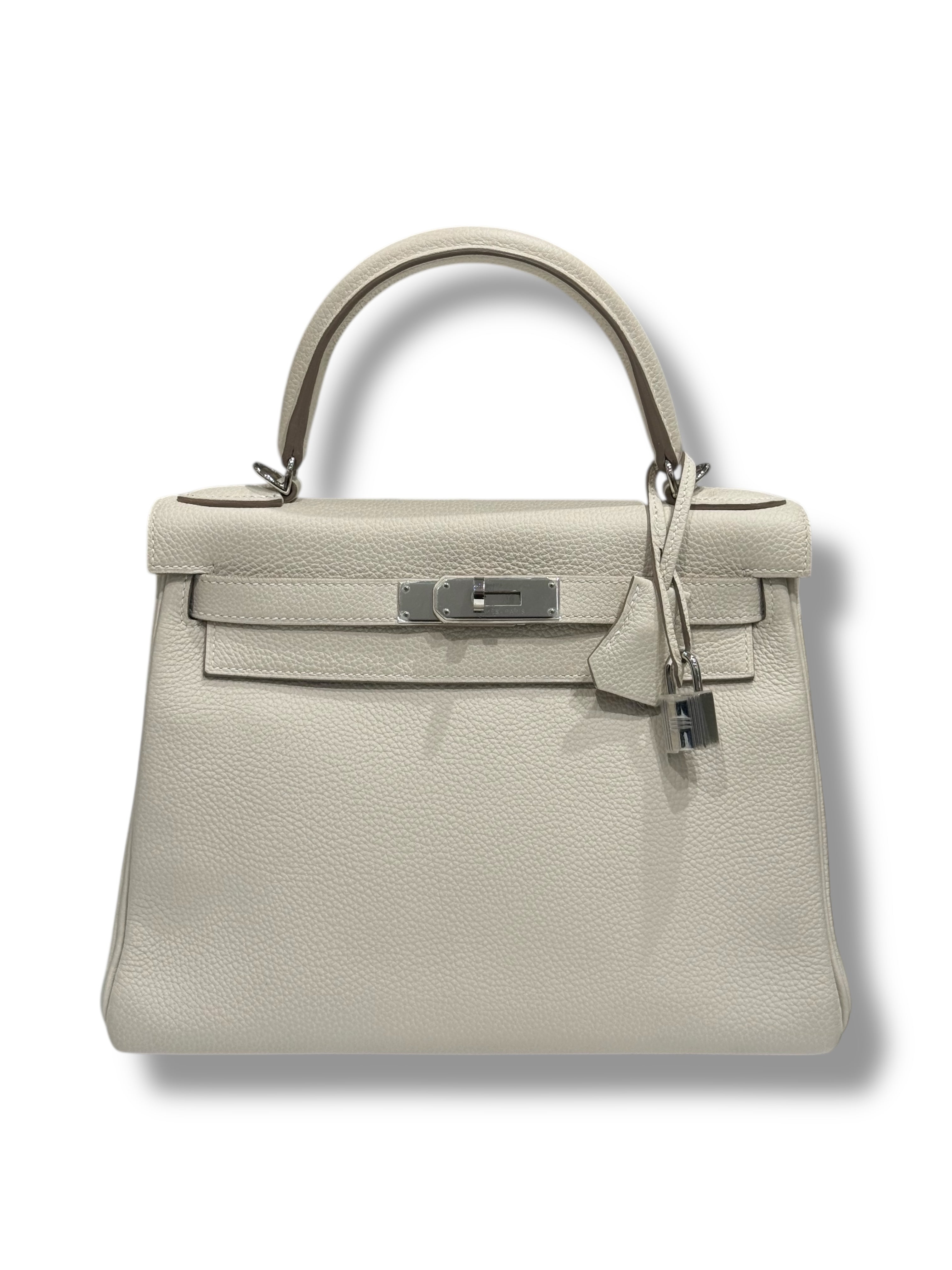 Hermès - Sac Kelly 28 Béton PHW