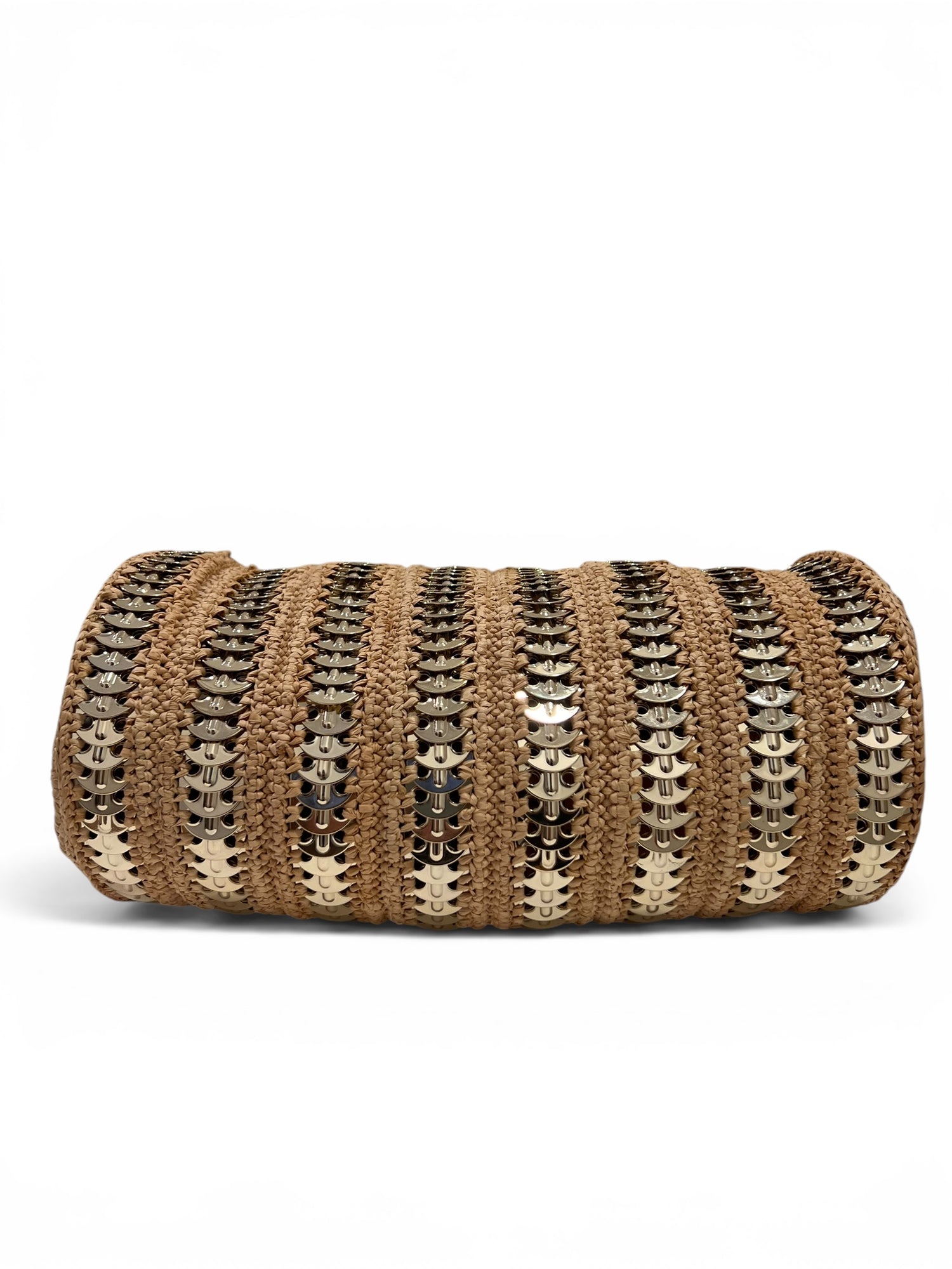 Paco Rabanne - Sac Bowling en raphia et métal