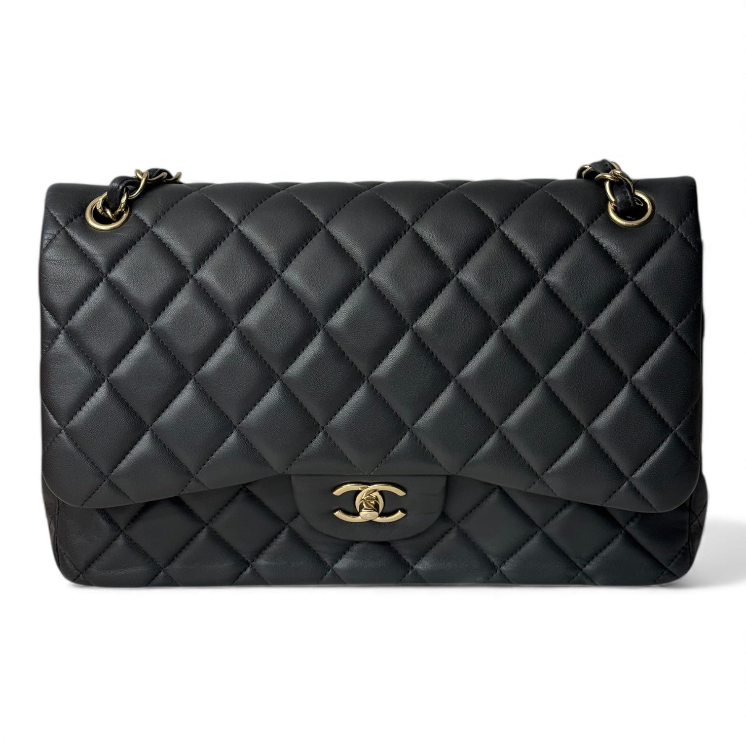 Chanel - Borsa Jumbo in pelle grigio scuro