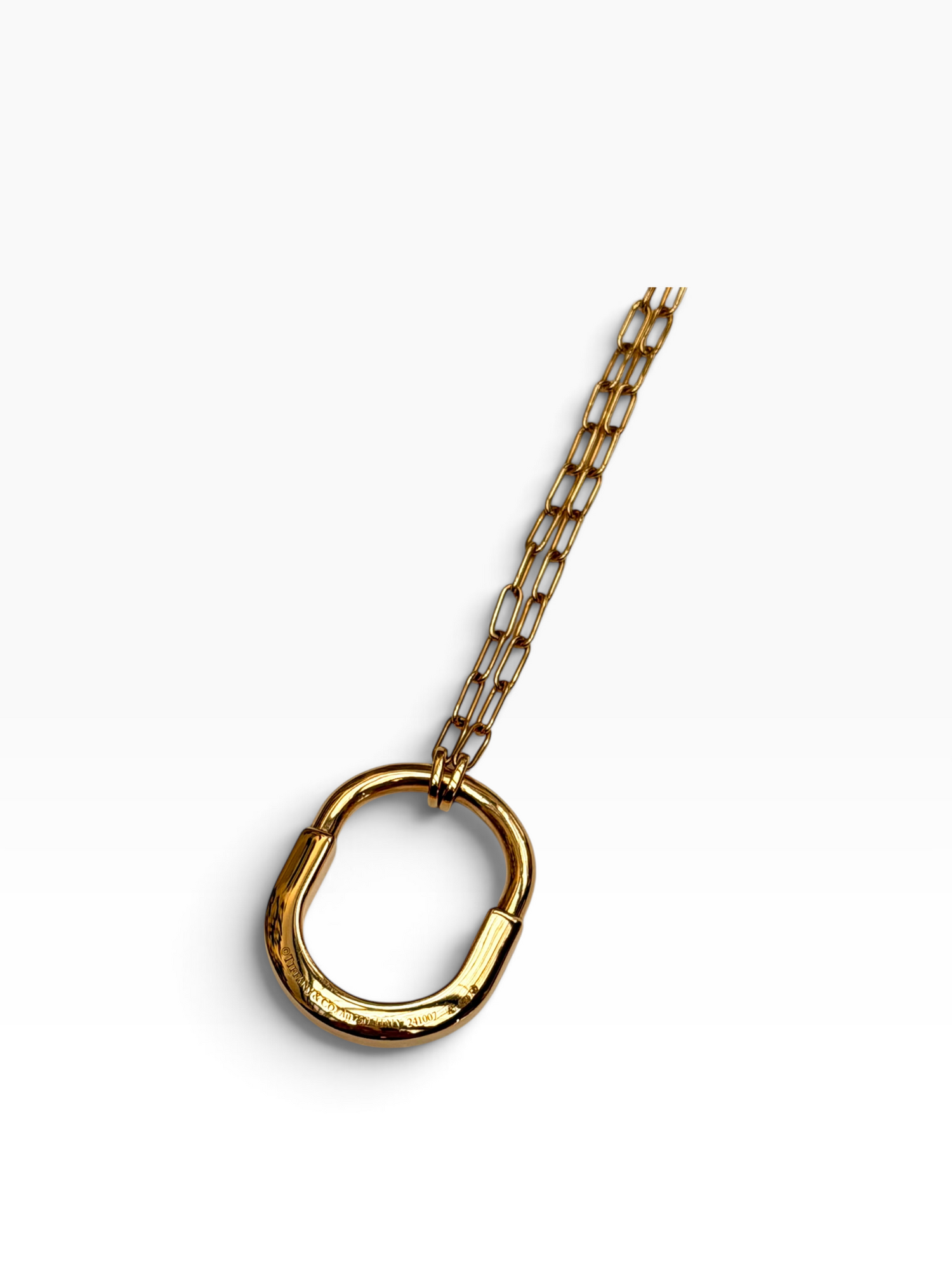 Tiffany & Co - Collier Lock or rose et saphirs roses