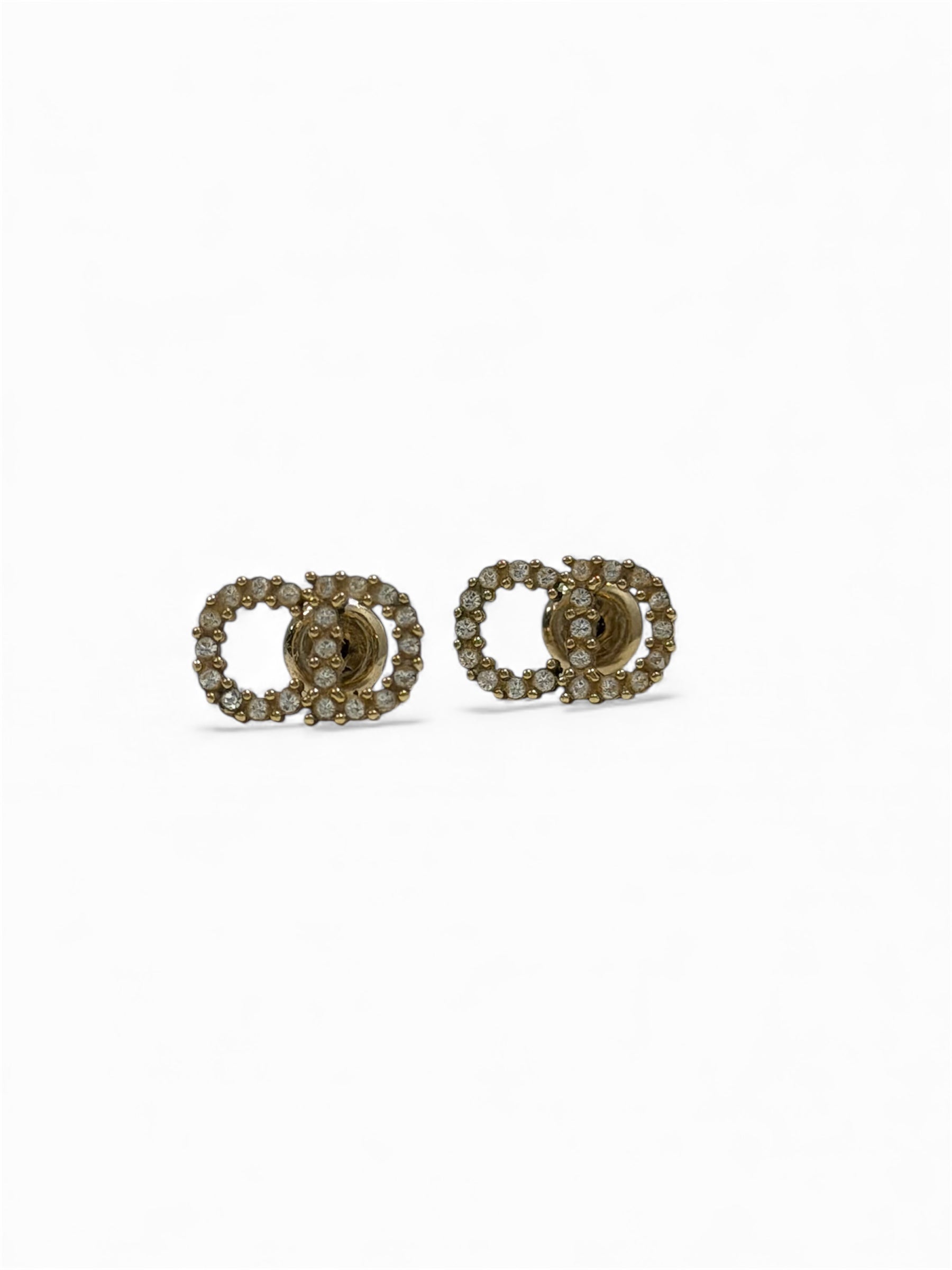 Dior - Orecchini a lobo CD con strass