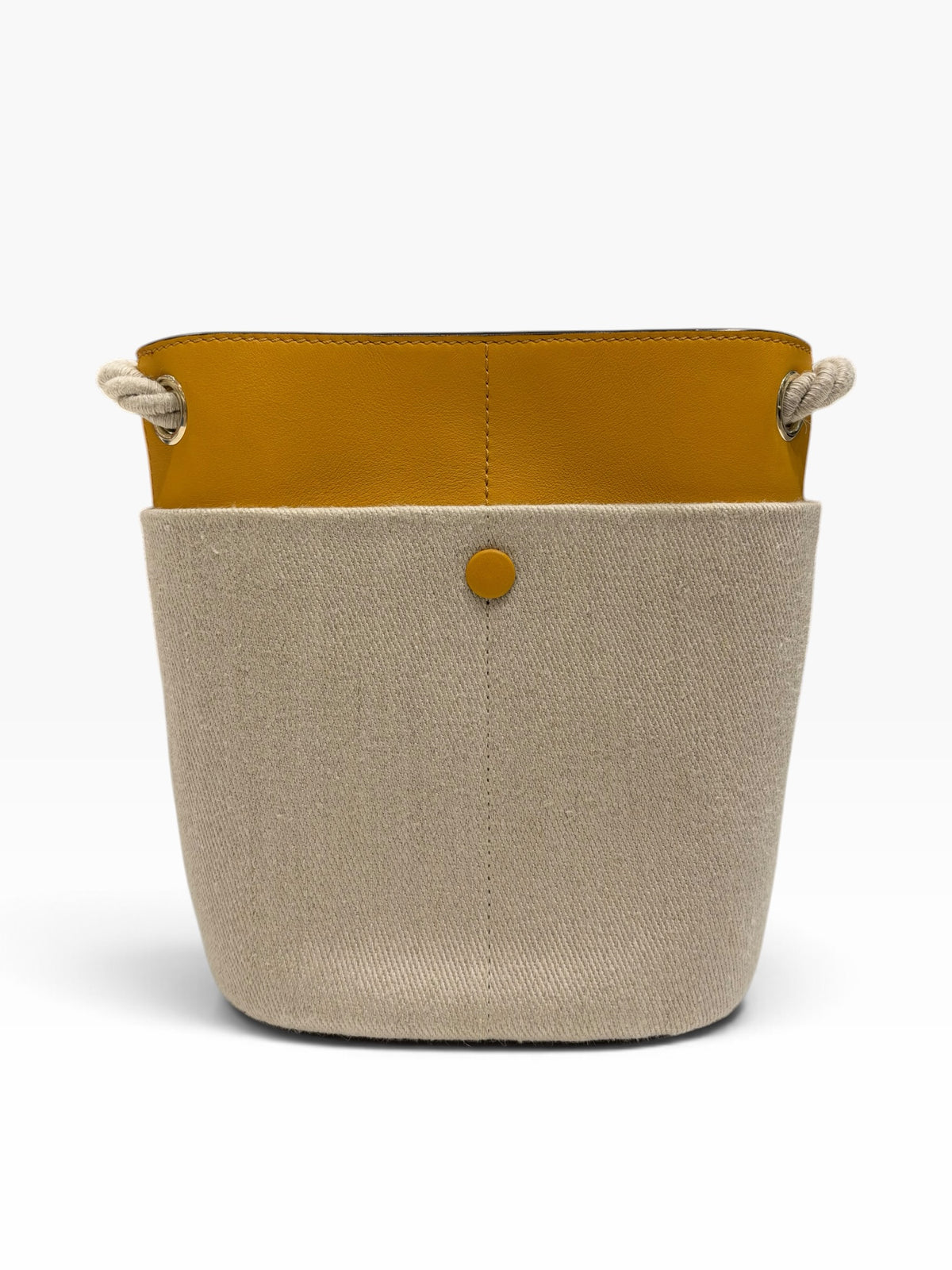 Chloé - Sac sceau Key PM en toile et cuir jaune