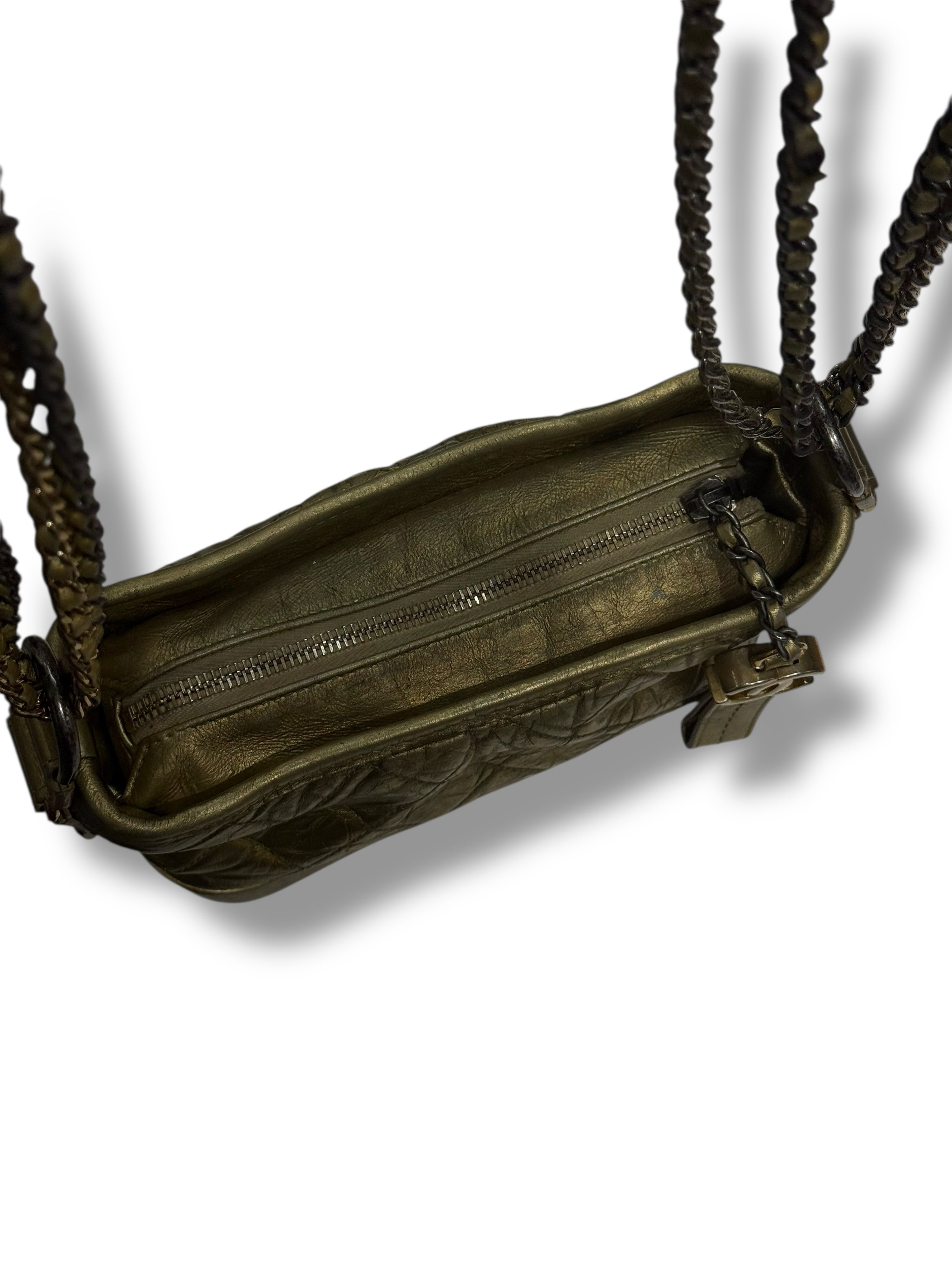 Chanel - Mini Gabrielle bag in quilted matte gold