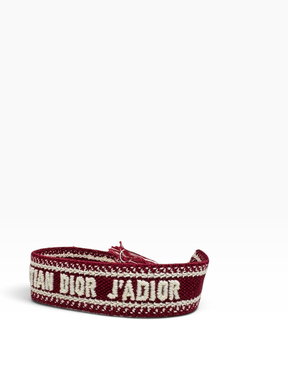 Christian Dior - Bracelet en coton toile oblique bordeaux