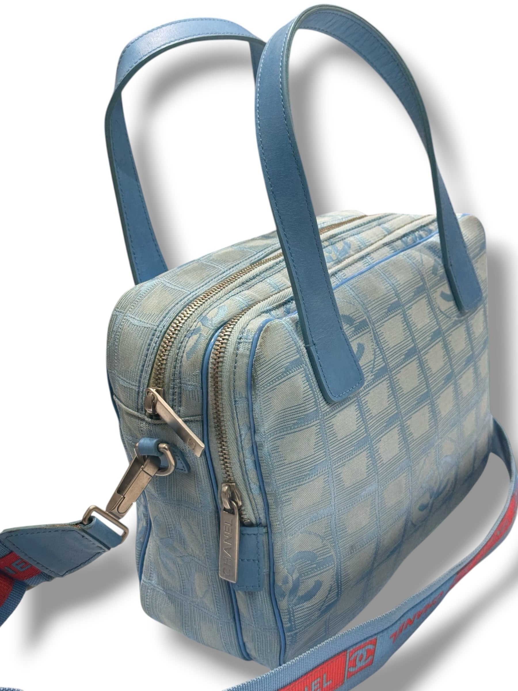 Chanel - Sac Toile bowling bleu