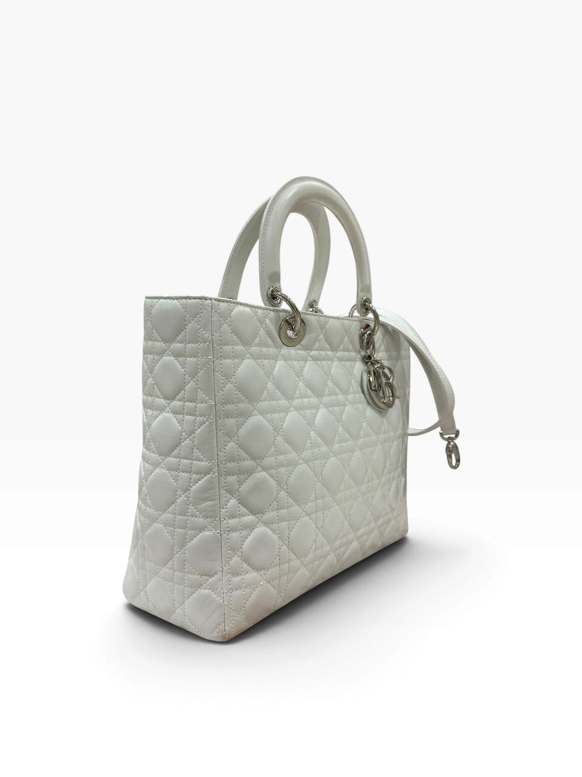 Dior - sac lady Dior cuir blanc vintage