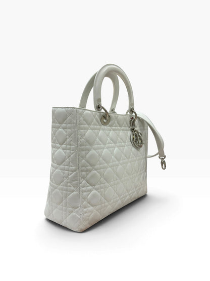 Dior - sac lady Dior cuir blanc vintage