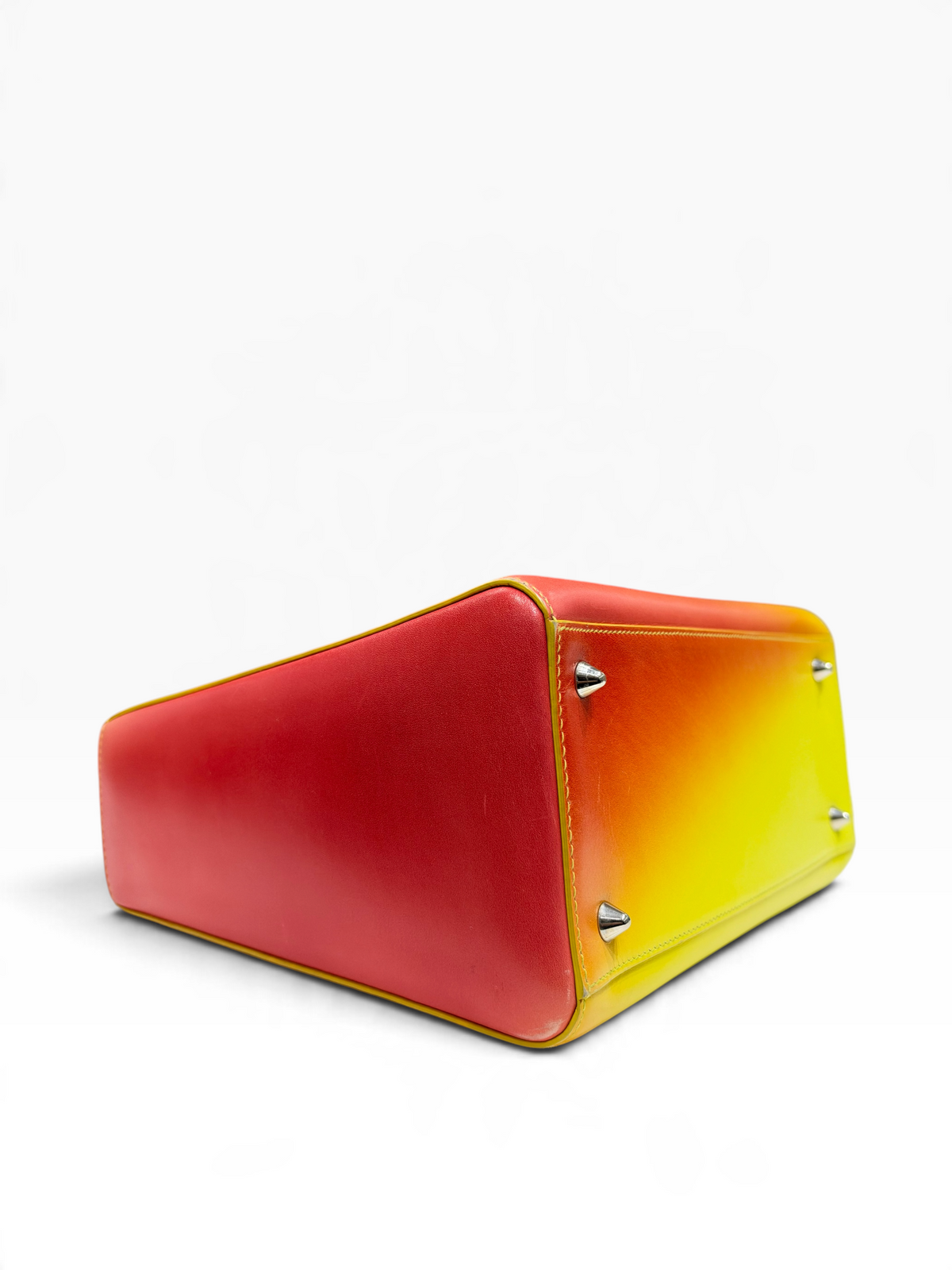 Dior - Lady Dior MM en cuir dégradé ombré jaune et orange