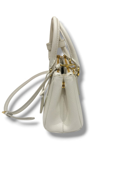Prada - Sac Micro Galleria saffiano blanc