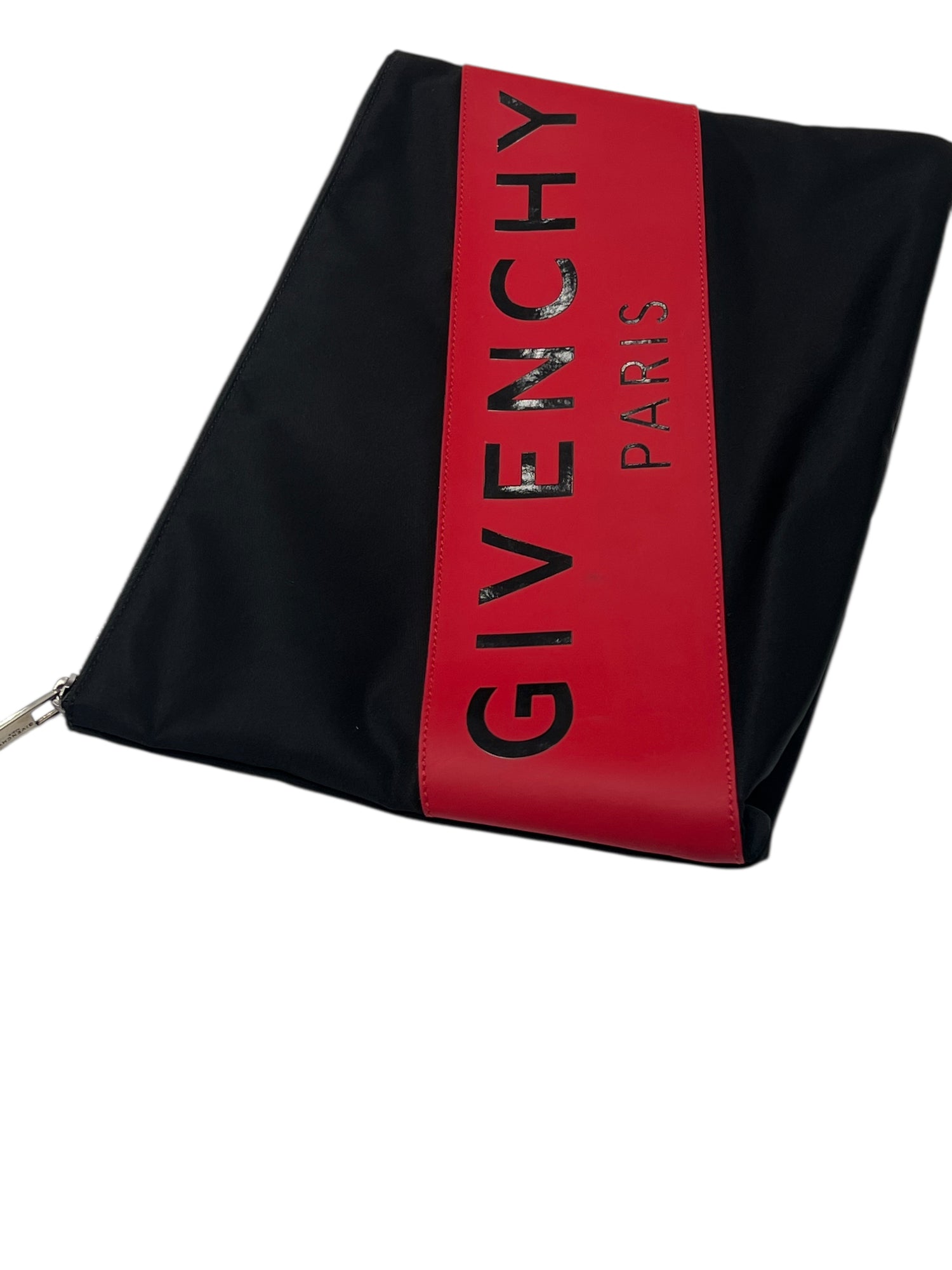 Givenchy - pochette nylon noire et rouge