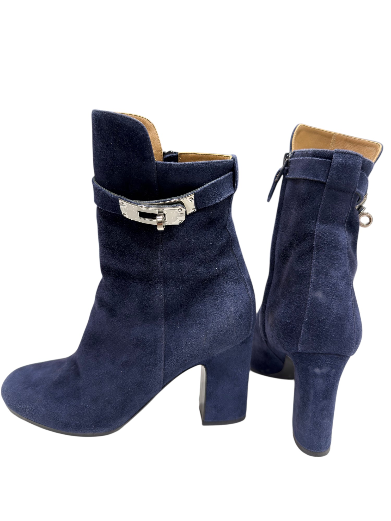 Hermès - Bottines en daim et boucle Kelly T35