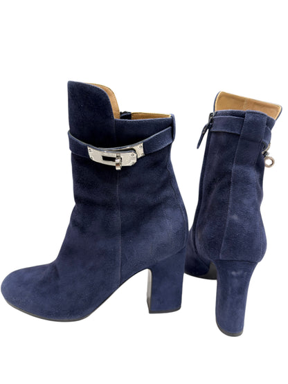 Hermès - Bottines en daim et boucle Kelly T35