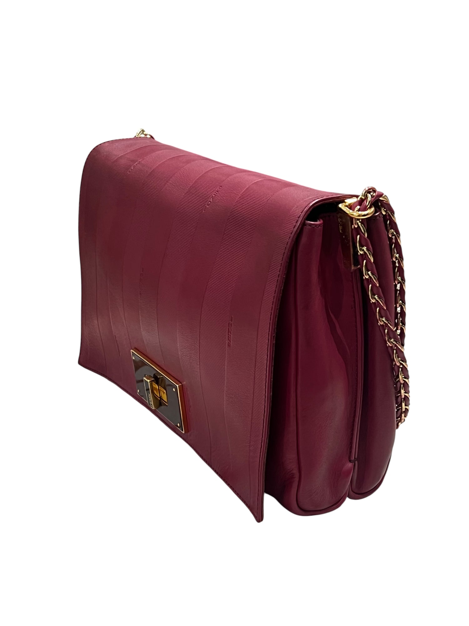 FENDI - sac Claudia cuir bordeaux