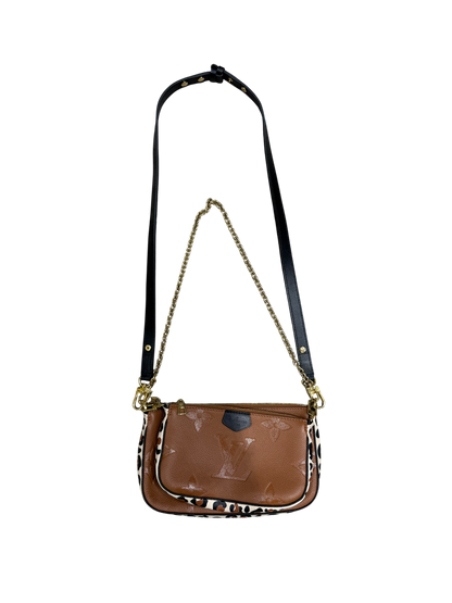 Louis Vuitton - Sac Multipochette Édition Cuir Empreinte Camel/ Léopard | Les Folies d’Eugénie