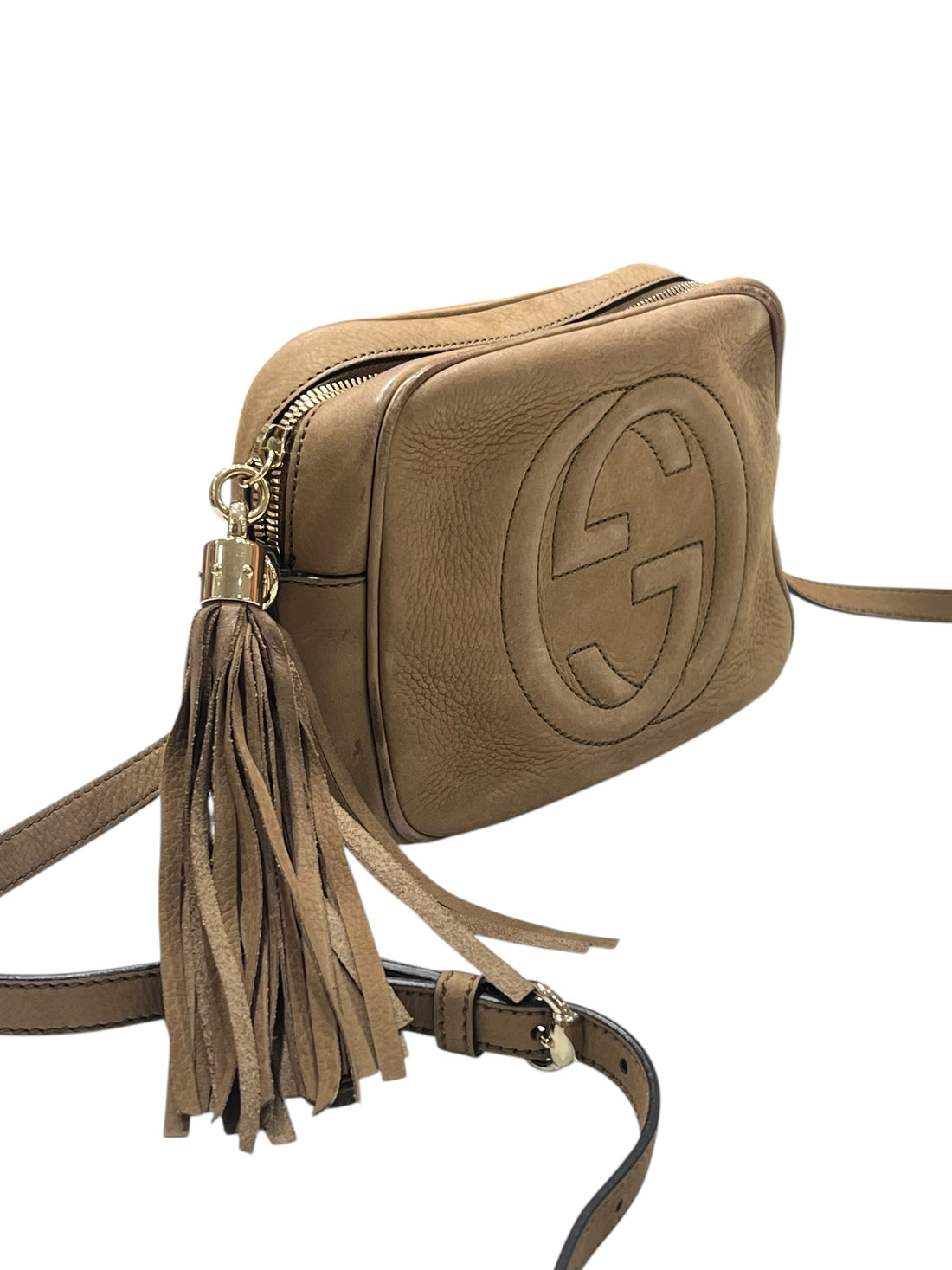 Gucci - sac caméra suédé beige