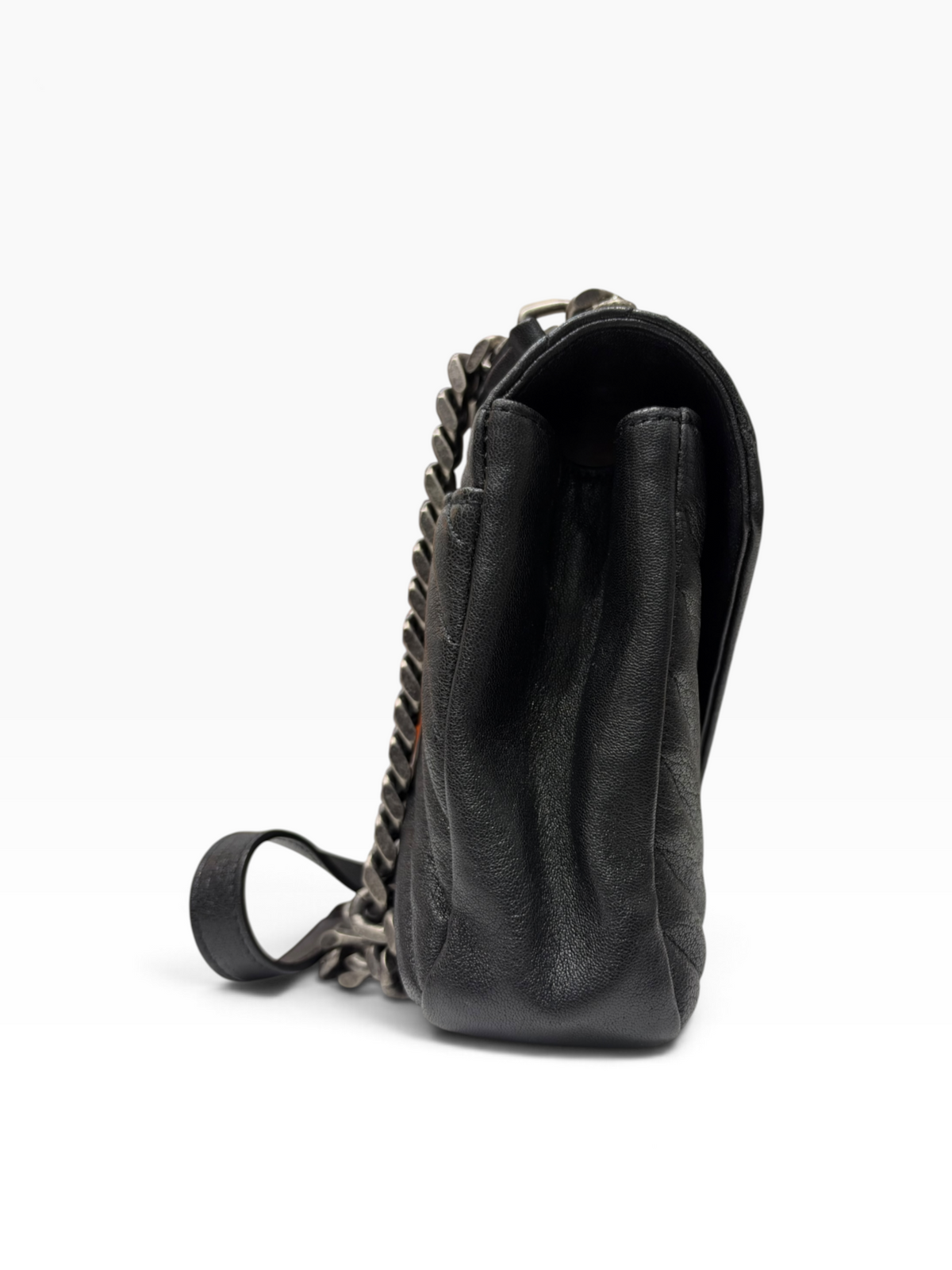 Yves Saint Laurent - Sac College MM cuir agneau et matelassage chevron noir