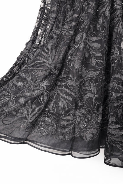 Christian Dior - Robe de Soirée en Tulle Brodé Noir