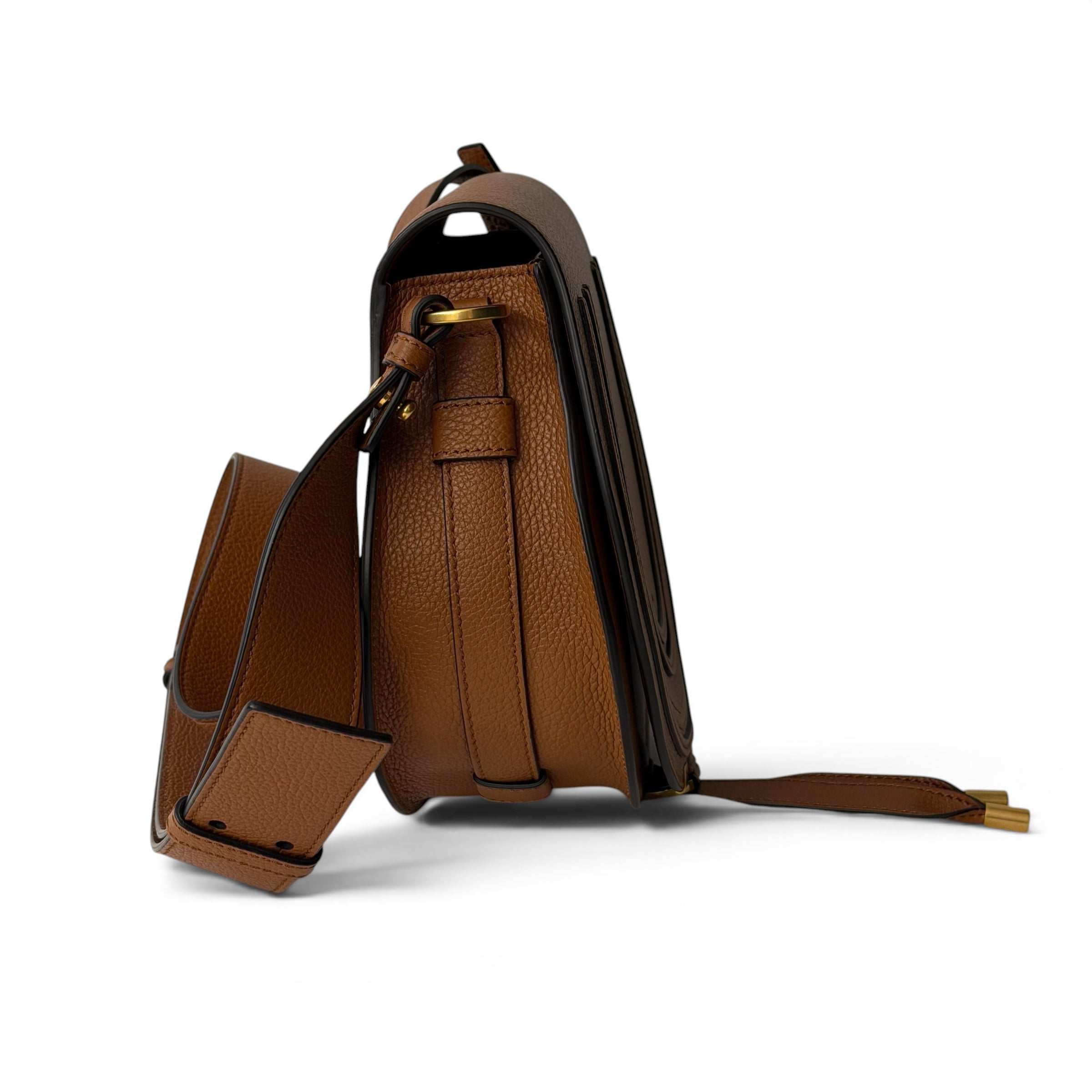 Chloé - Sac en cuir grainé marron Marcie